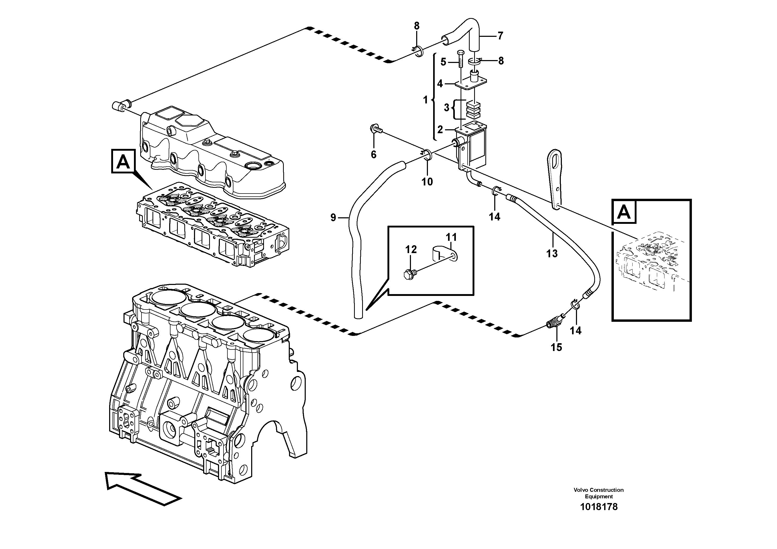Схема запчастей Volvo MC90B - 61046 Crankcase ventilation MC90B S/N 71000 -