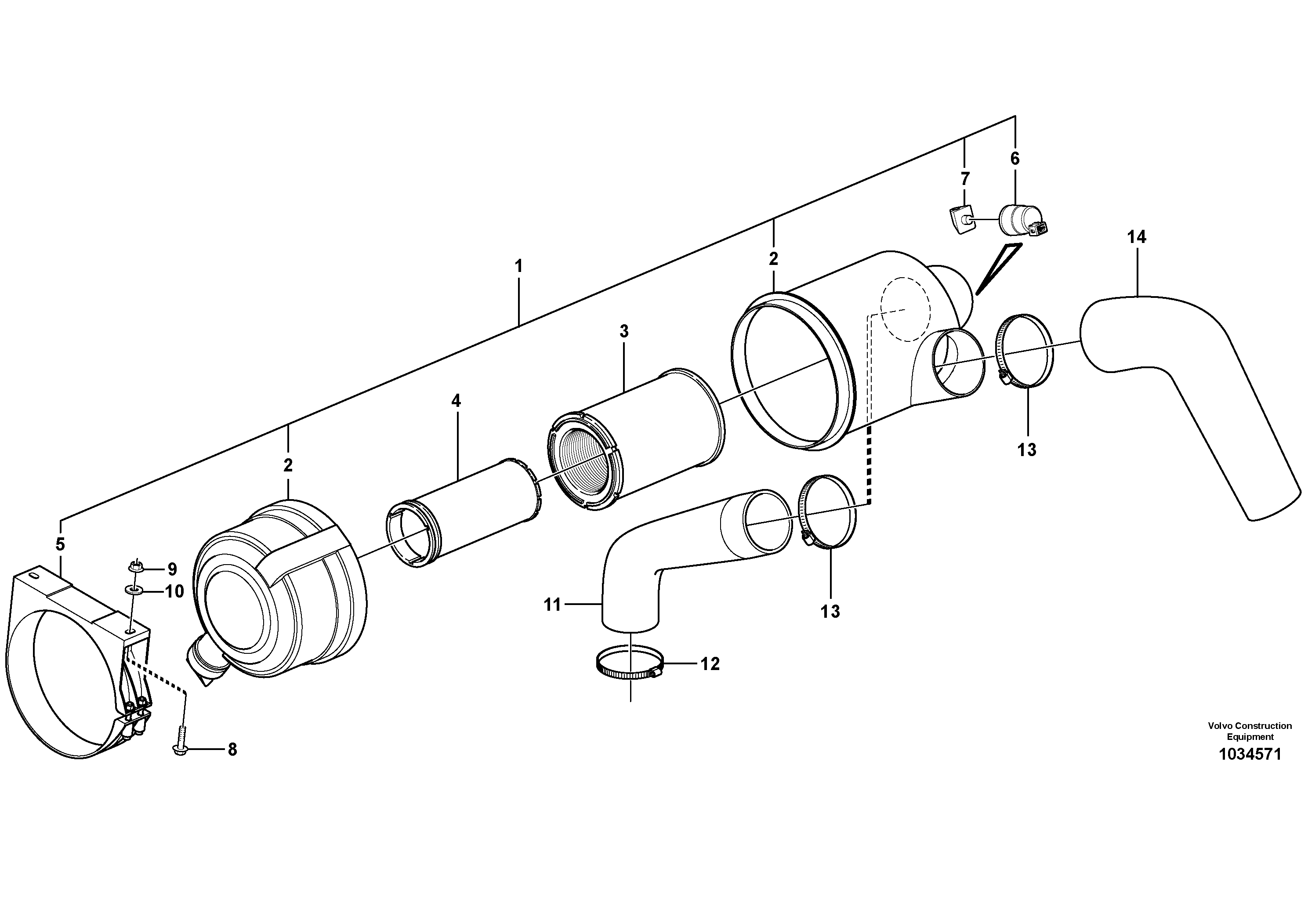 Схема запчастей Volvo MC90B - 86597 Фильтр воздушный MC90B S/N 71000 -