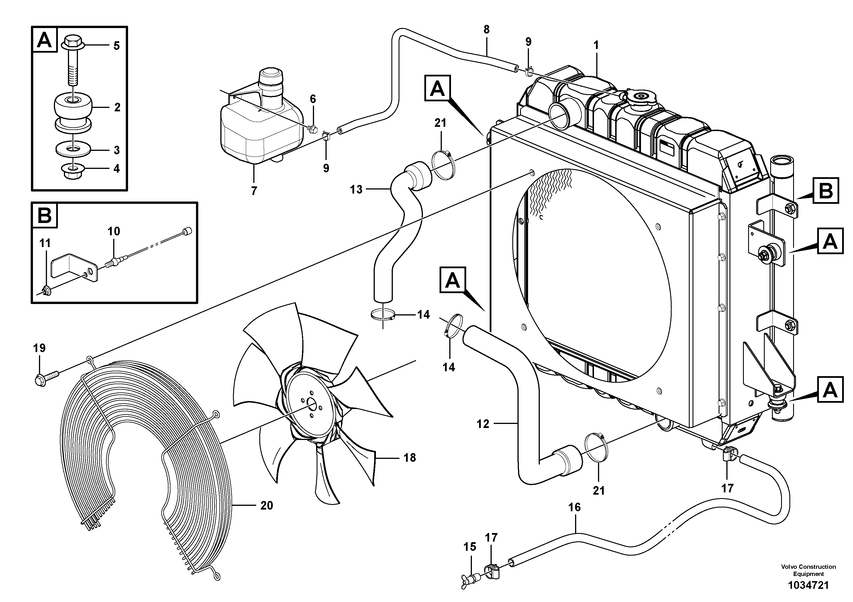 Схема запчастей Volvo MC90B - 81403 Radiator mounting MC90B S/N 71000 -