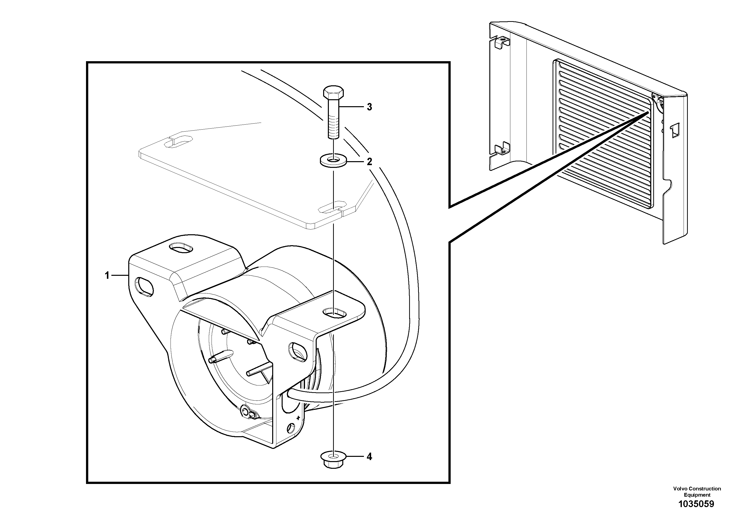 Схема запчастей Volvo MC90B - 44863 Back-up warning unit MC90B S/N 71000 -
