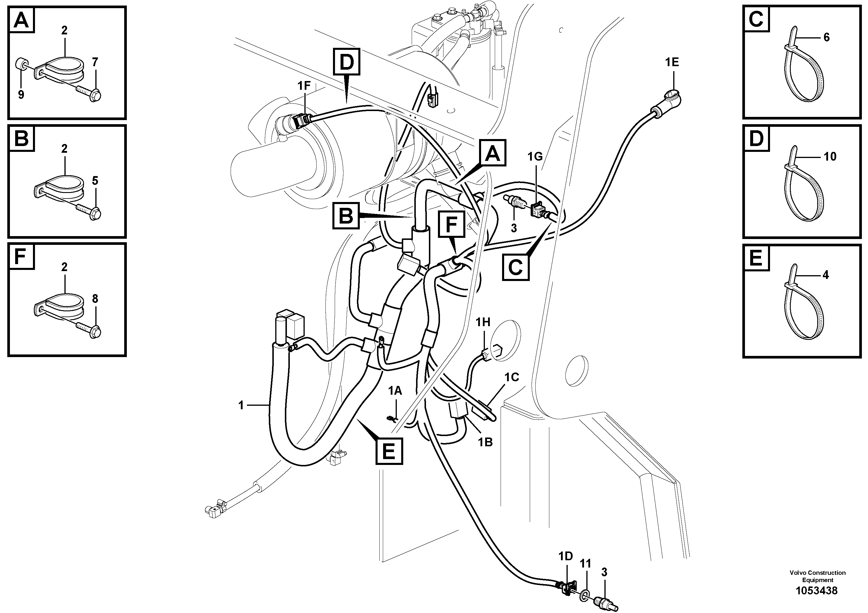 Схема запчастей Volvo MC90B - 102925 Cable harness Engine MC90B S/N 71000 -