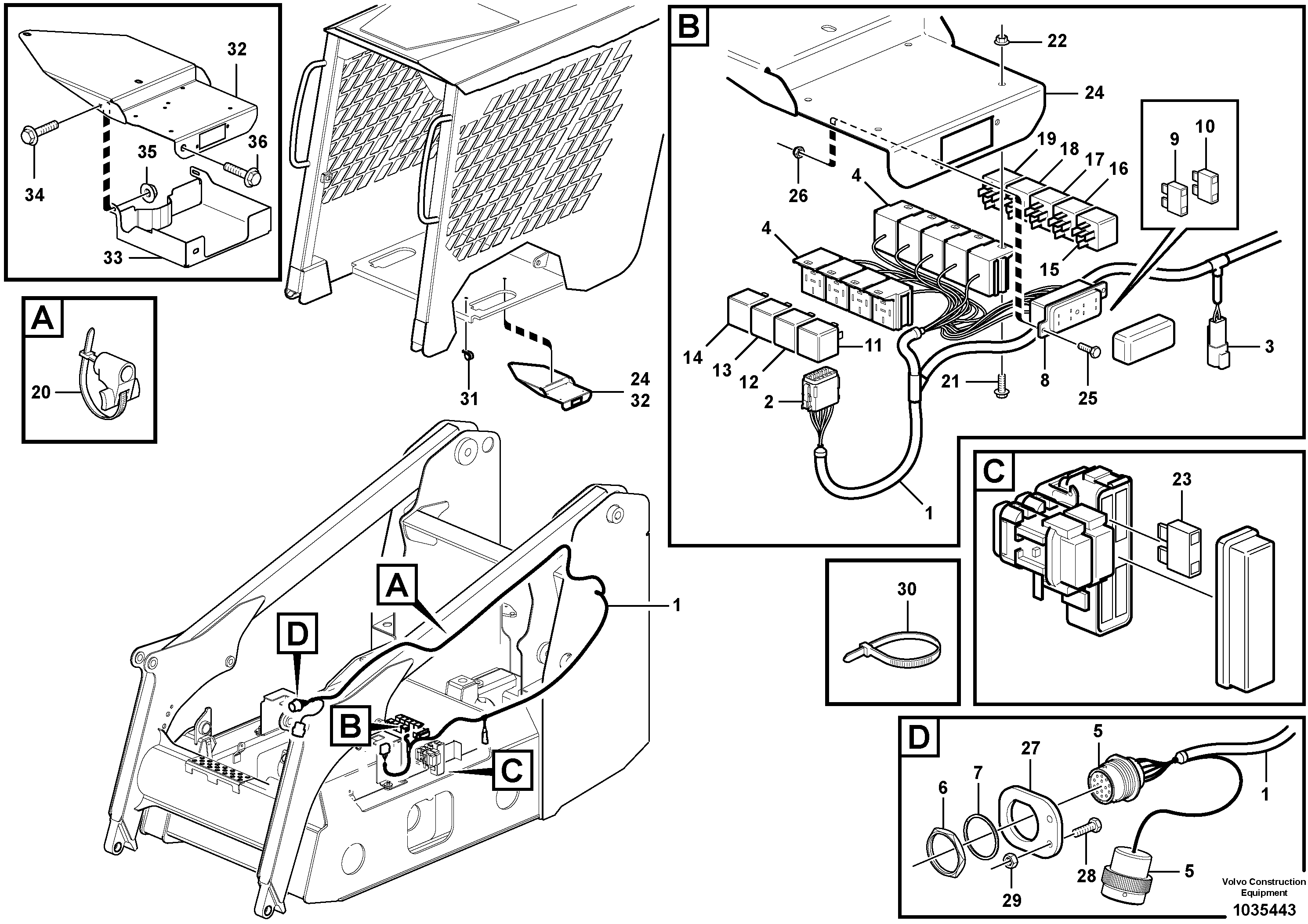 Схема запчастей Volvo MC90B - 104207 Wire harness pilot ctrl MC90B S/N 71000 -
