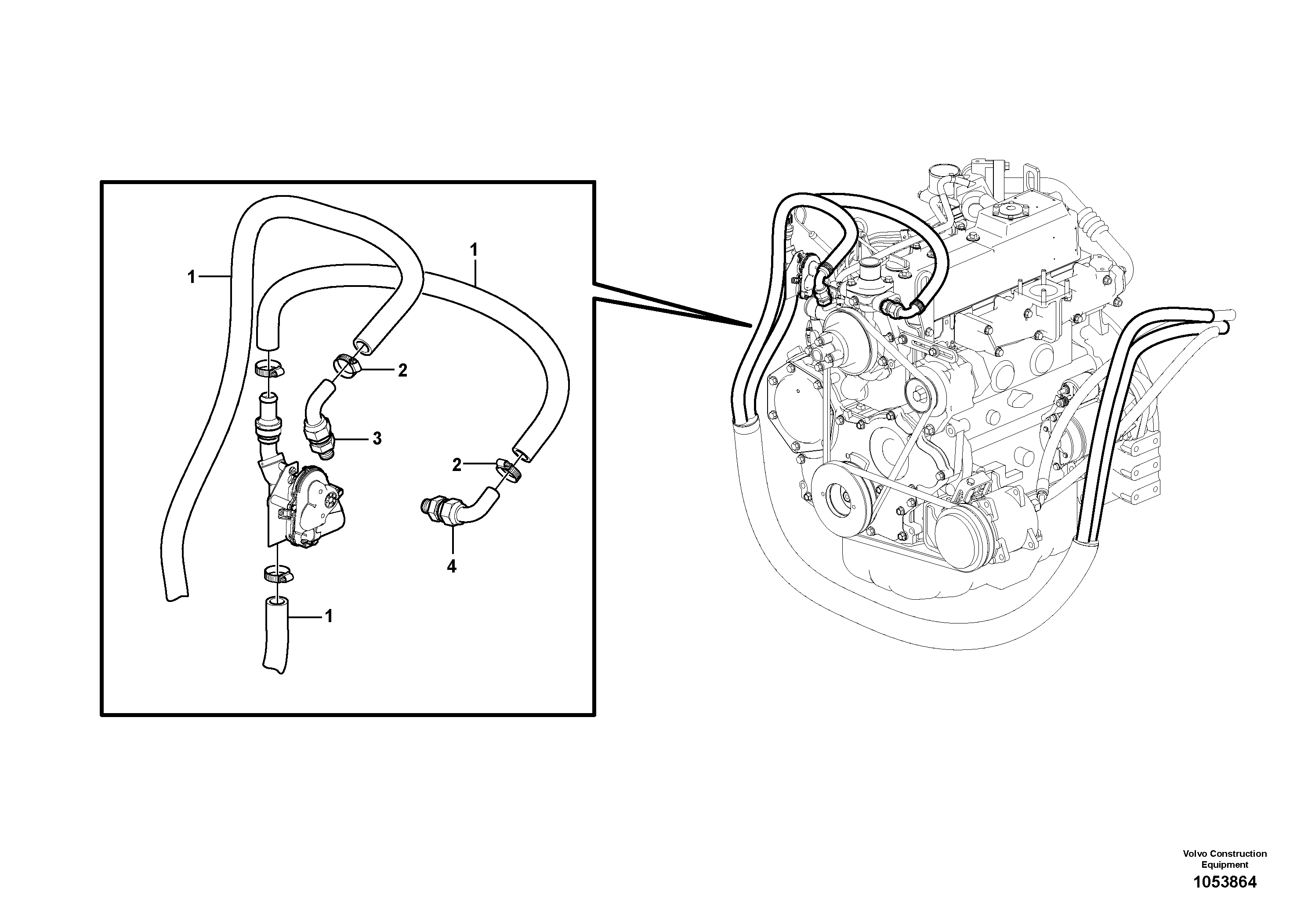 Схема запчастей Volvo MC90B - 83864 Система отопления (обогрева) MC90B S/N 71000 -