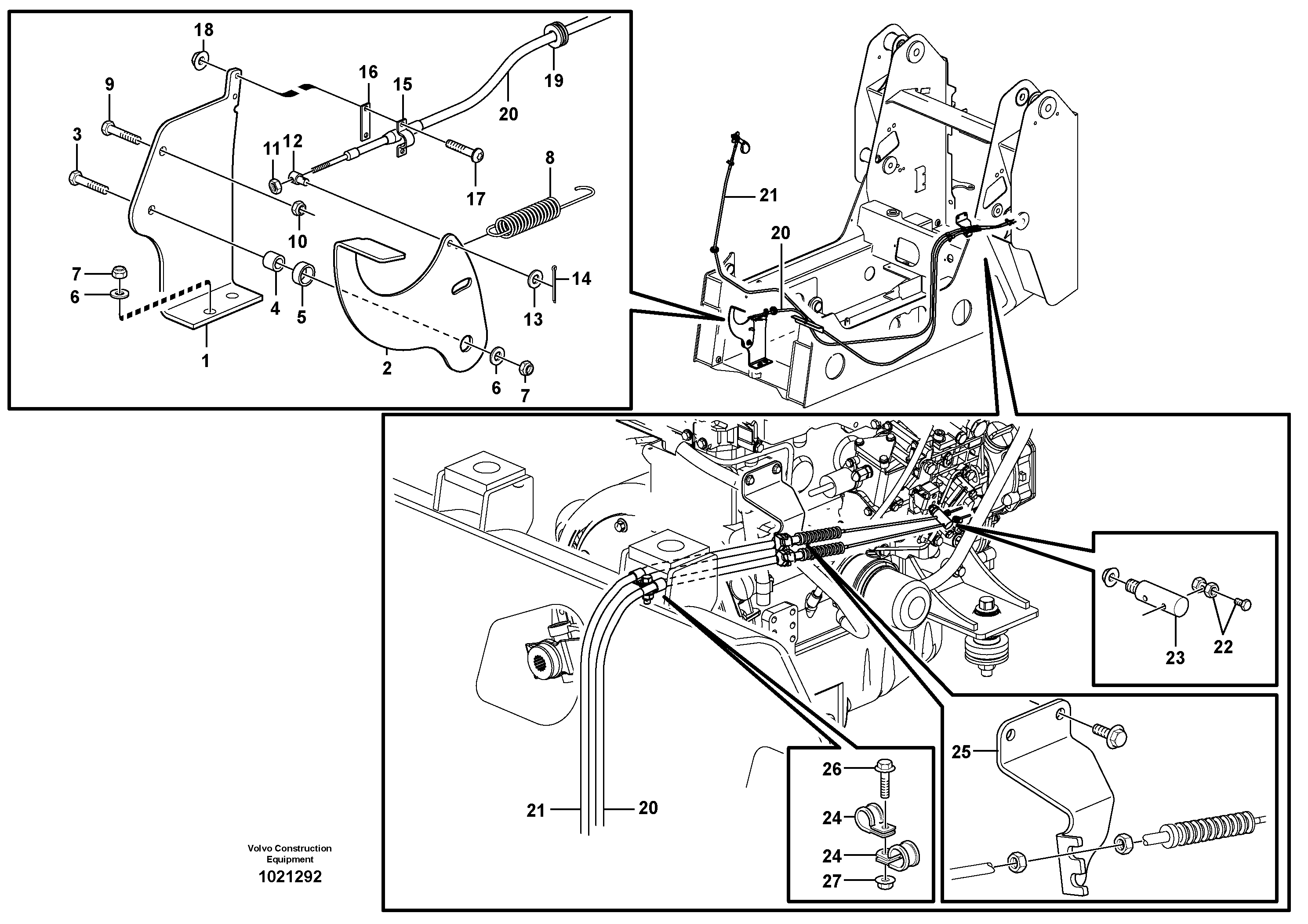 Схема запчастей Volvo MC90B - 12787 Throttle control MC90B