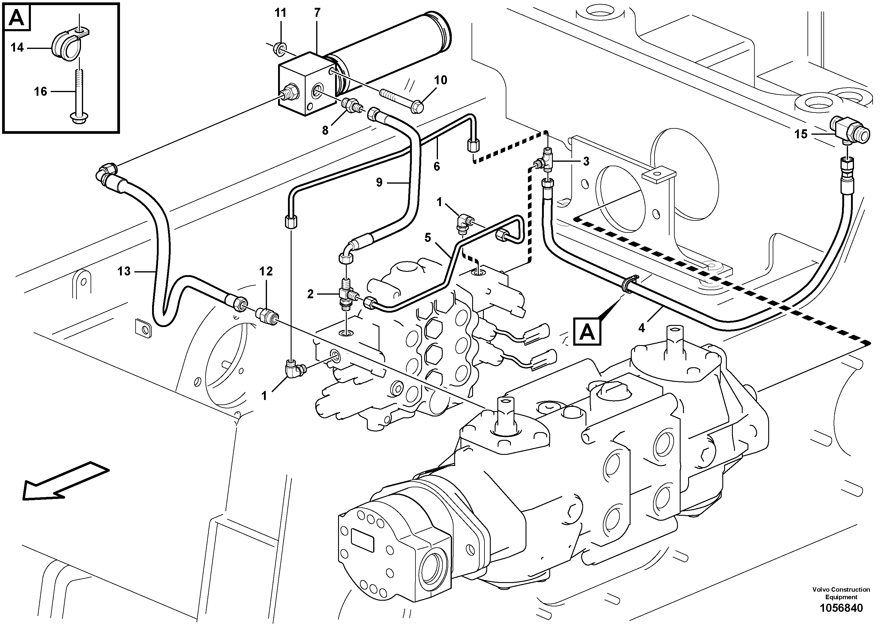 Схема запчастей Volvo MC90B - 101762 Servo - hydraulic, hydraulic lines MC90B S/N 71000 -