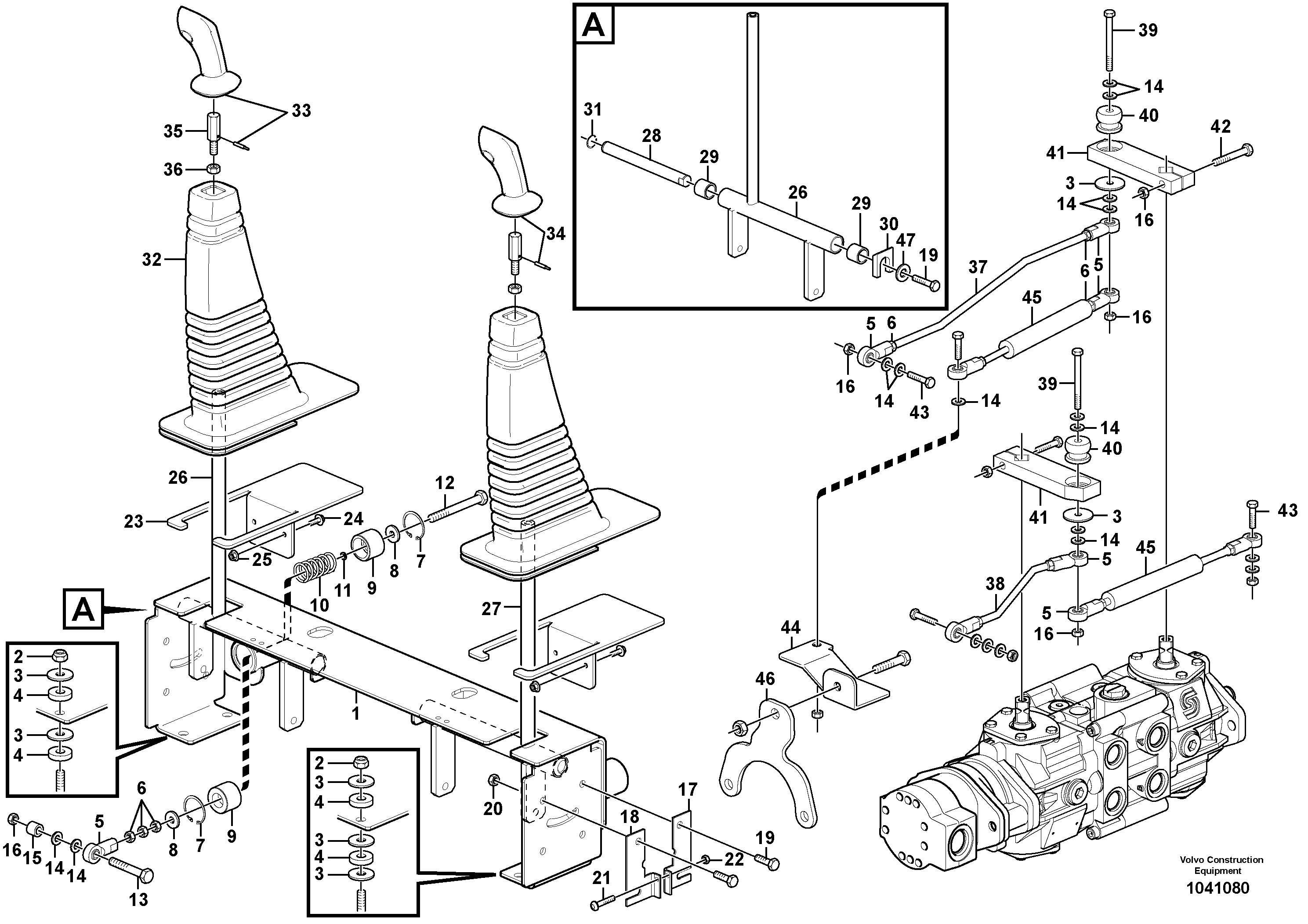 Схема запчастей Volvo MC90B - 44483 Optional hand controls MC90B S/N 71000 -