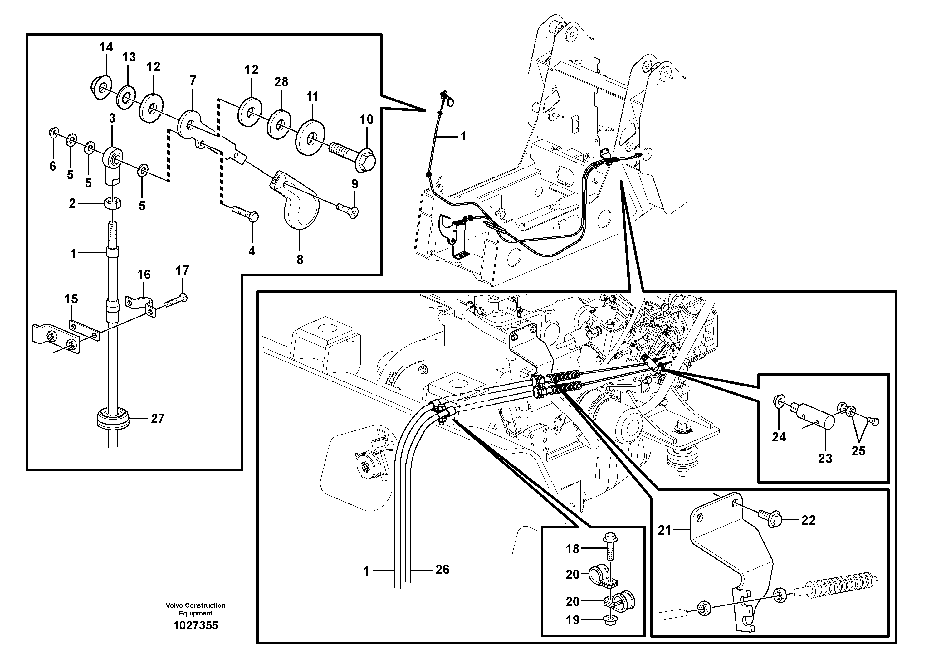 Схема запчастей Volvo MC110B - 99537 Hand throttle MC110B