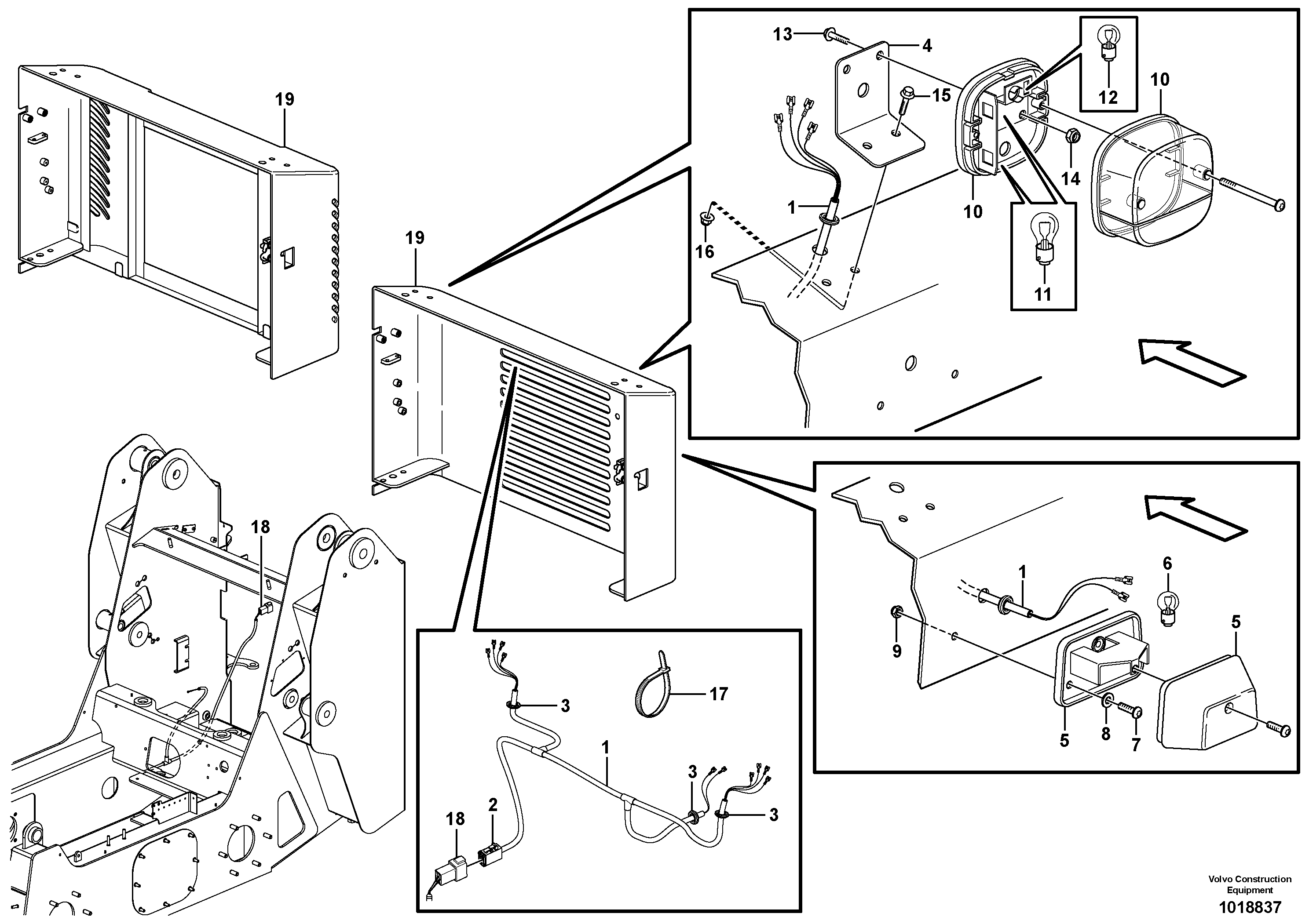 Схема запчастей Volvo MC110B - 11282 License plate lamp MC110B