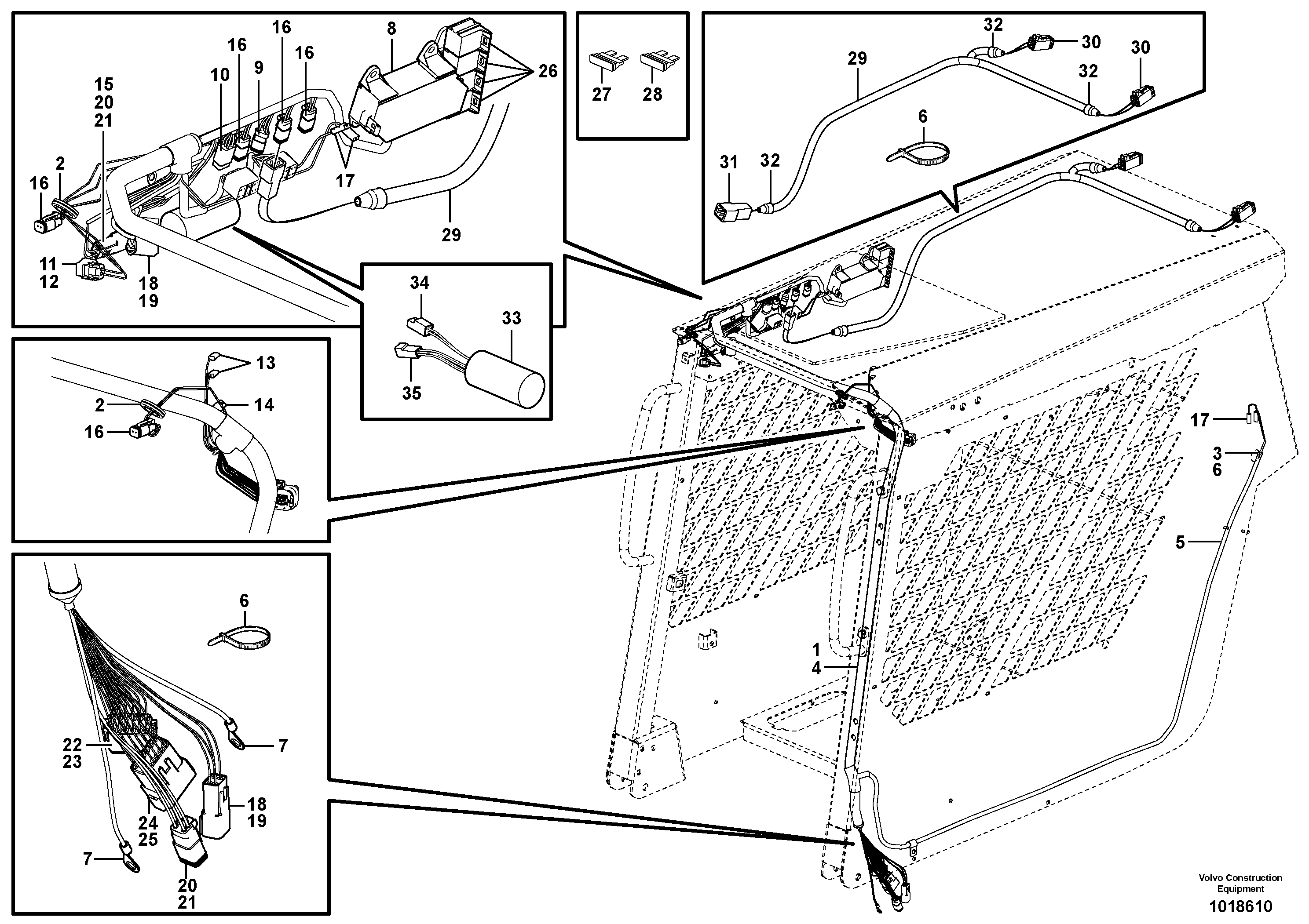 Схема запчастей Volvo MC110B - 101239 Cable harnesses, cab MC110B