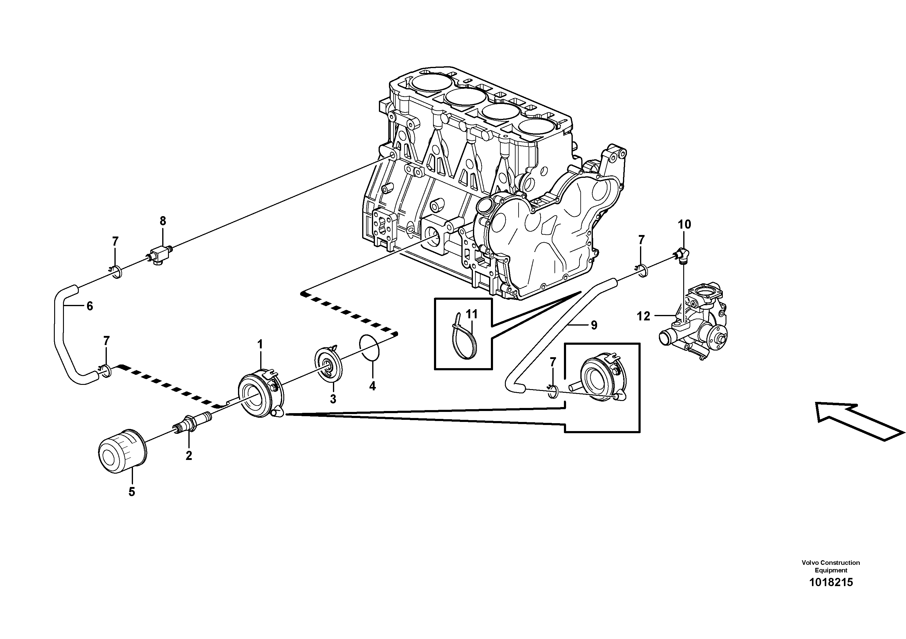 Схема запчастей Volvo MC110B - 59495 Масляный радиатор MC110B S/N 71000 -
