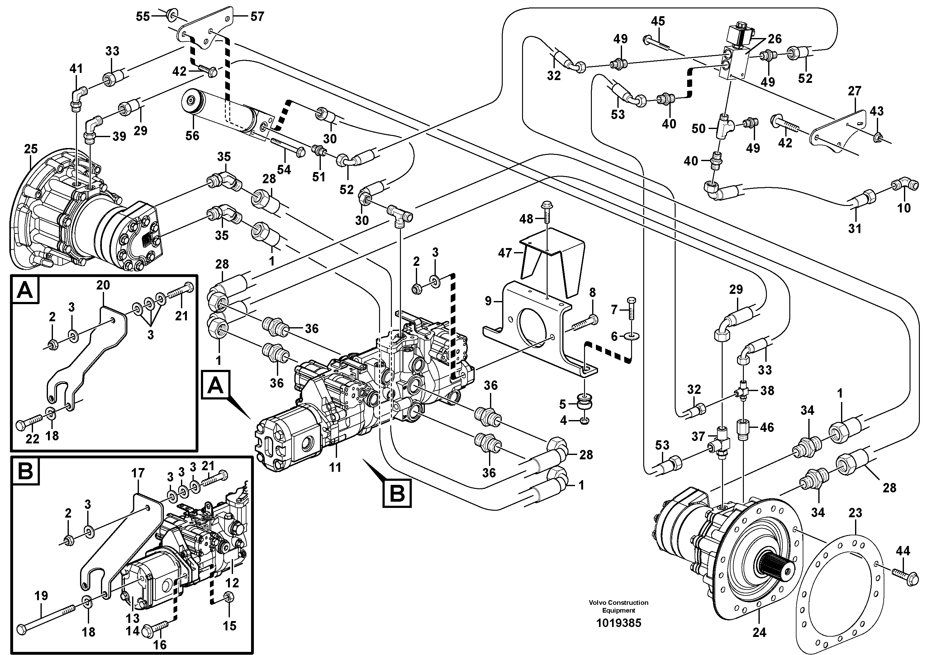 Схема запчастей Volvo MC110B - 18751 Hydraulic system Transport MC110B