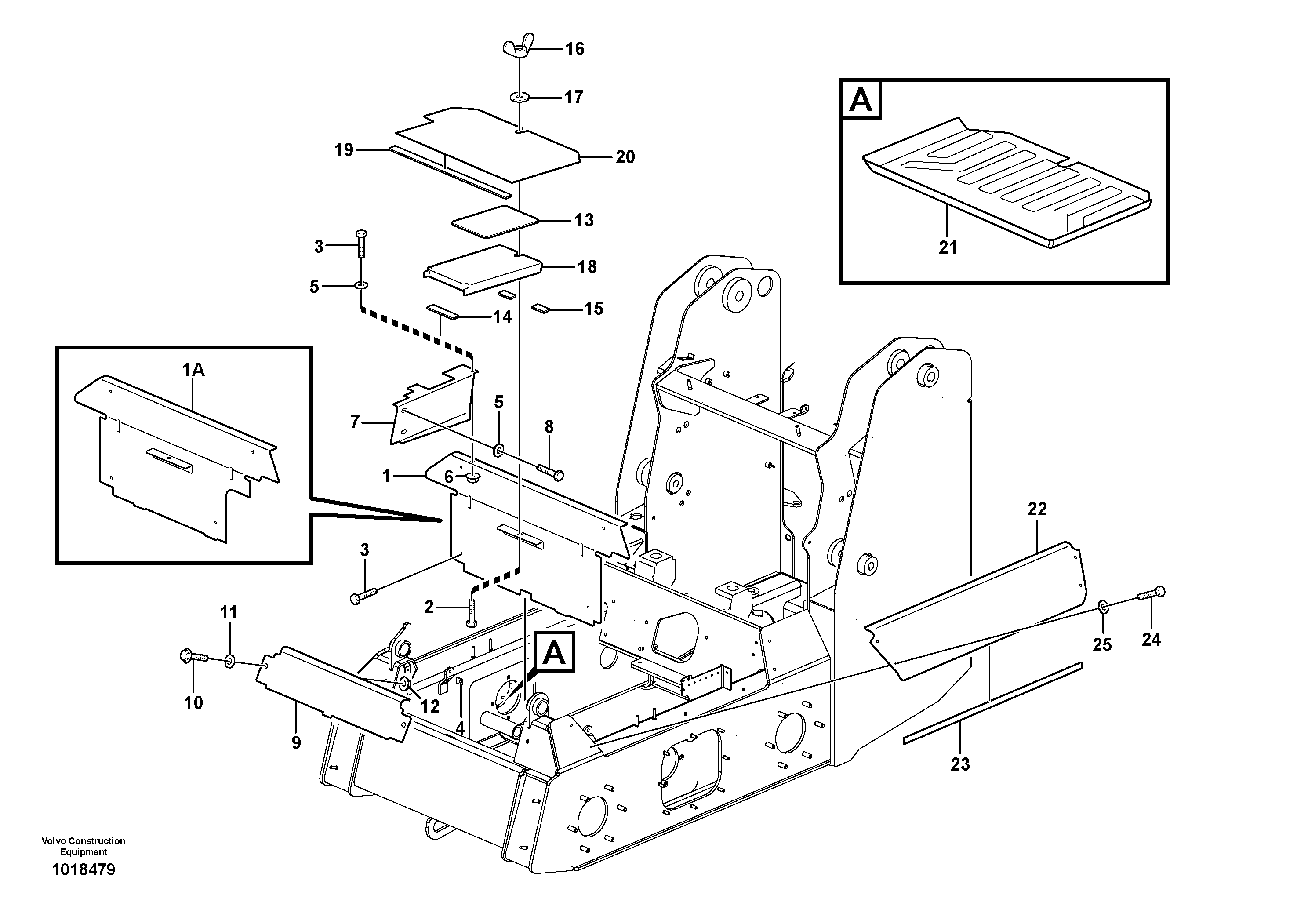 Схема запчастей Volvo MC110B - 60883 Protecting plates MC110B