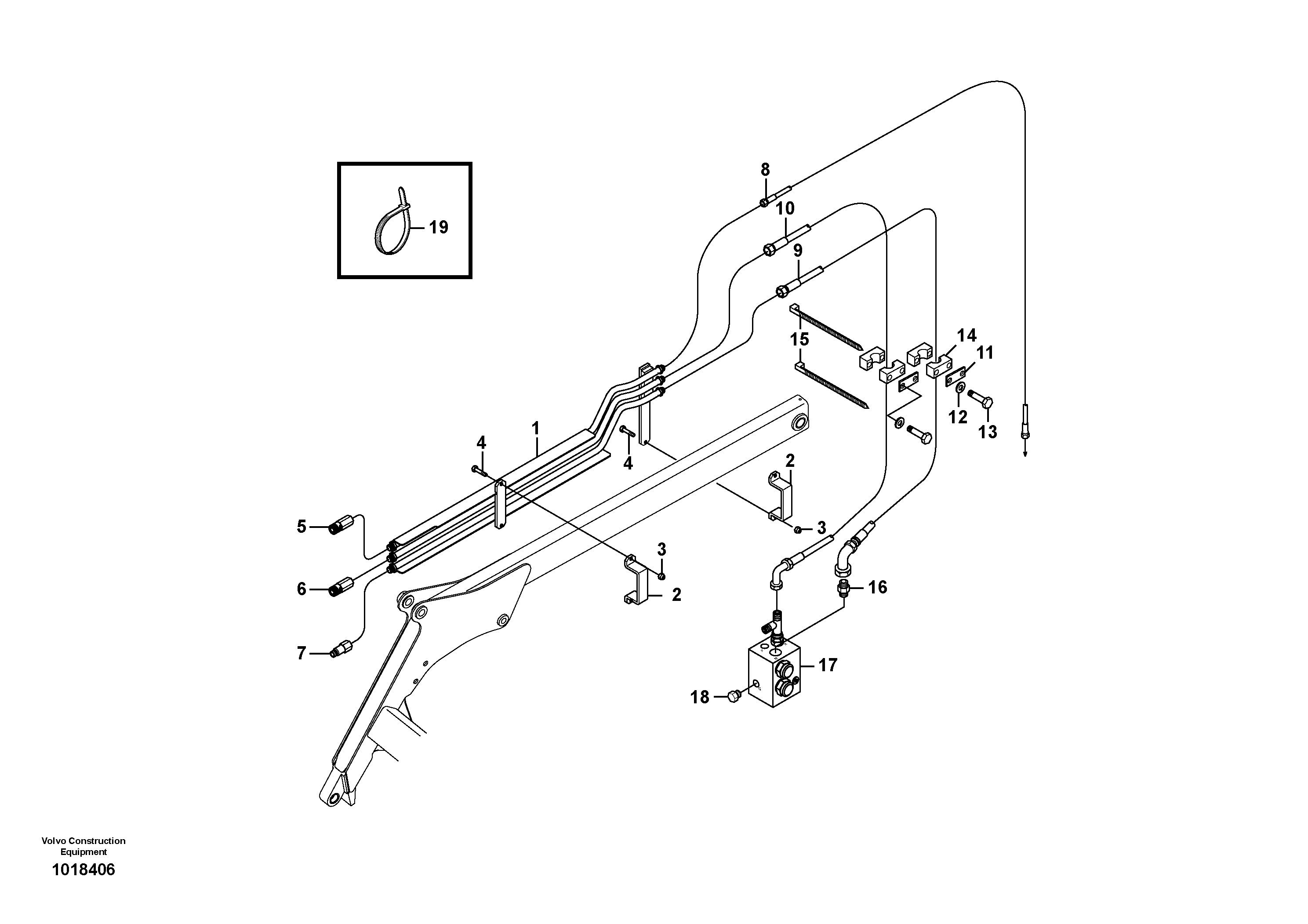 Схема запчастей Volvo MC110B - 15312 High flow hydraulic circuit MC110B
