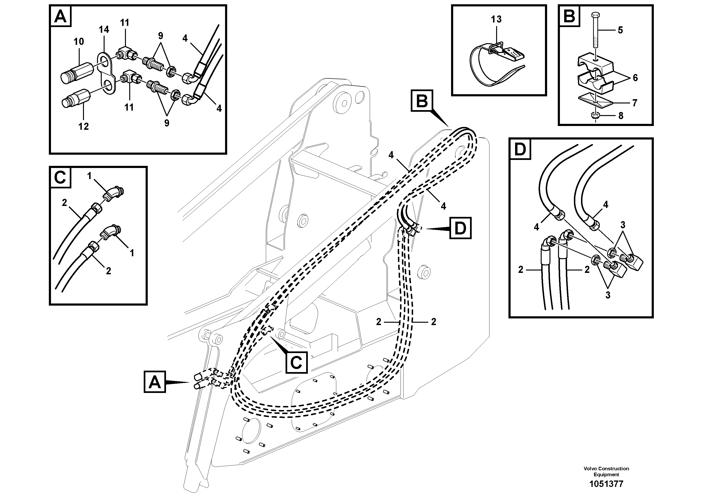 Схема запчастей Volvo MC110B - 3527 Auxiliary hydraulic circuit MC110B