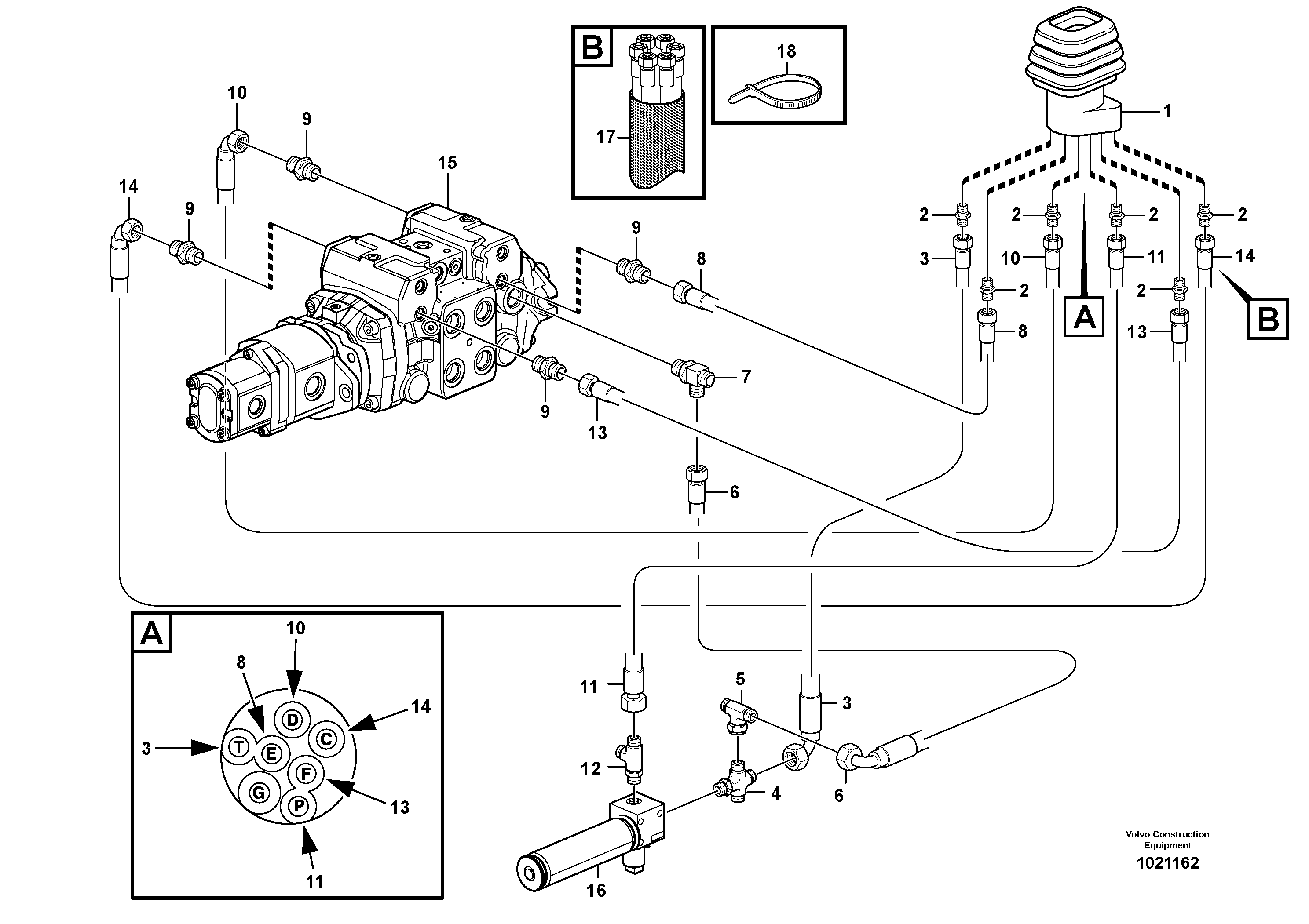 Схема запчастей Volvo MC110B - 15316 Single control lever, forward/reverse, steering system MC110B