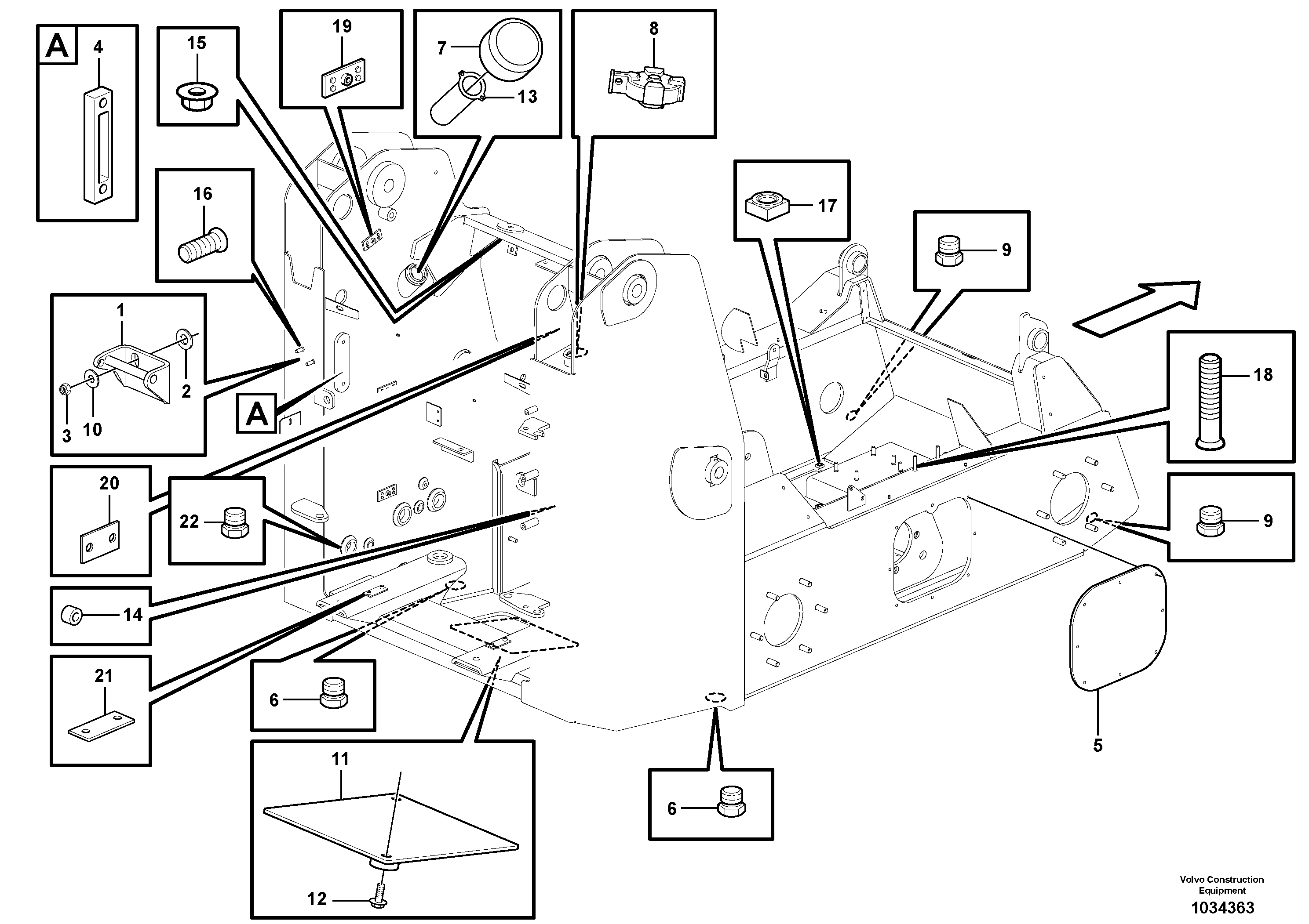 Схема запчастей Volvo MC110B - 102694 Frame MC110B S/N 71000 -