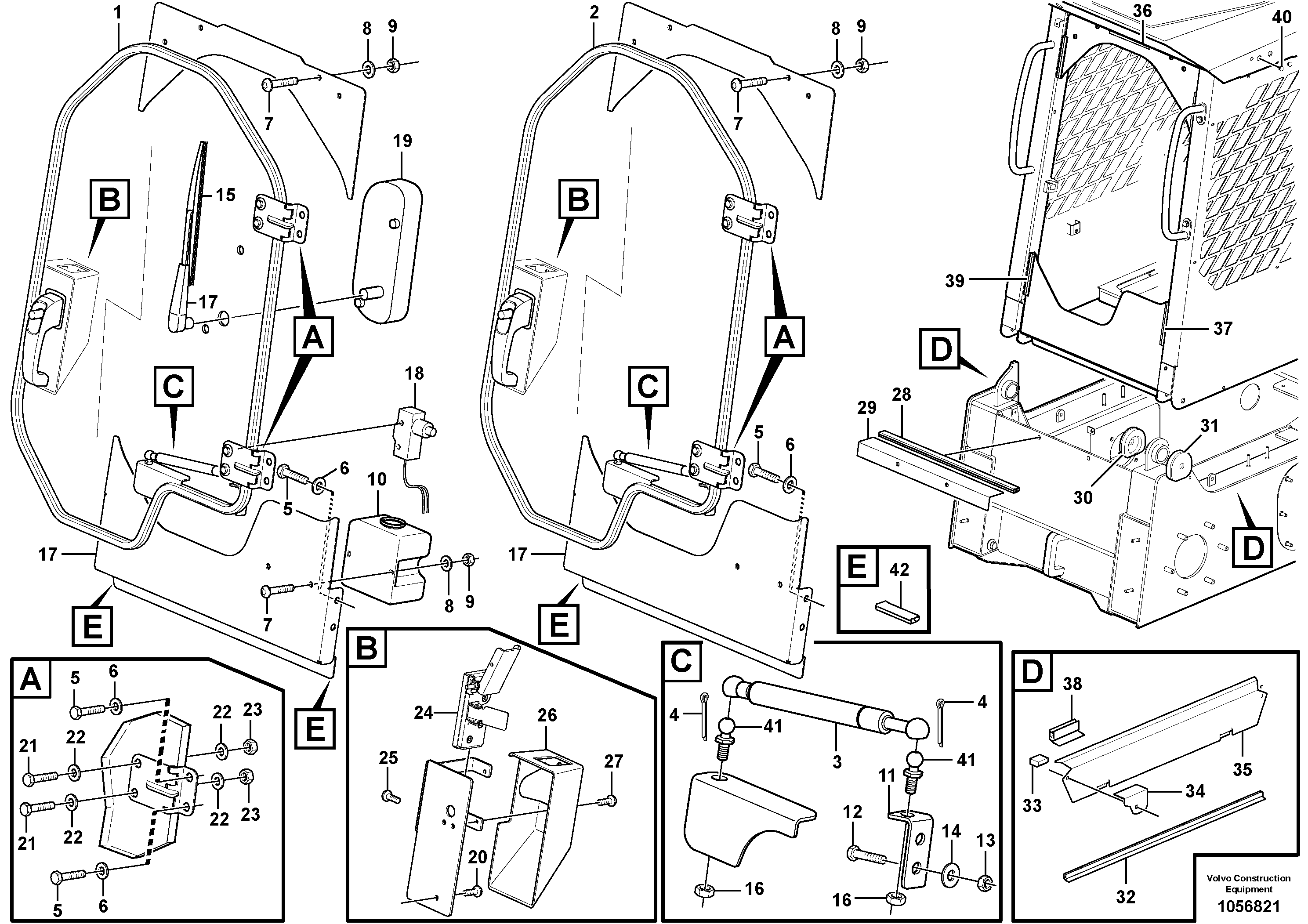 Схема запчастей Volvo MC110B - 78012 Door with fitting parts MC110B S/N 71000 -