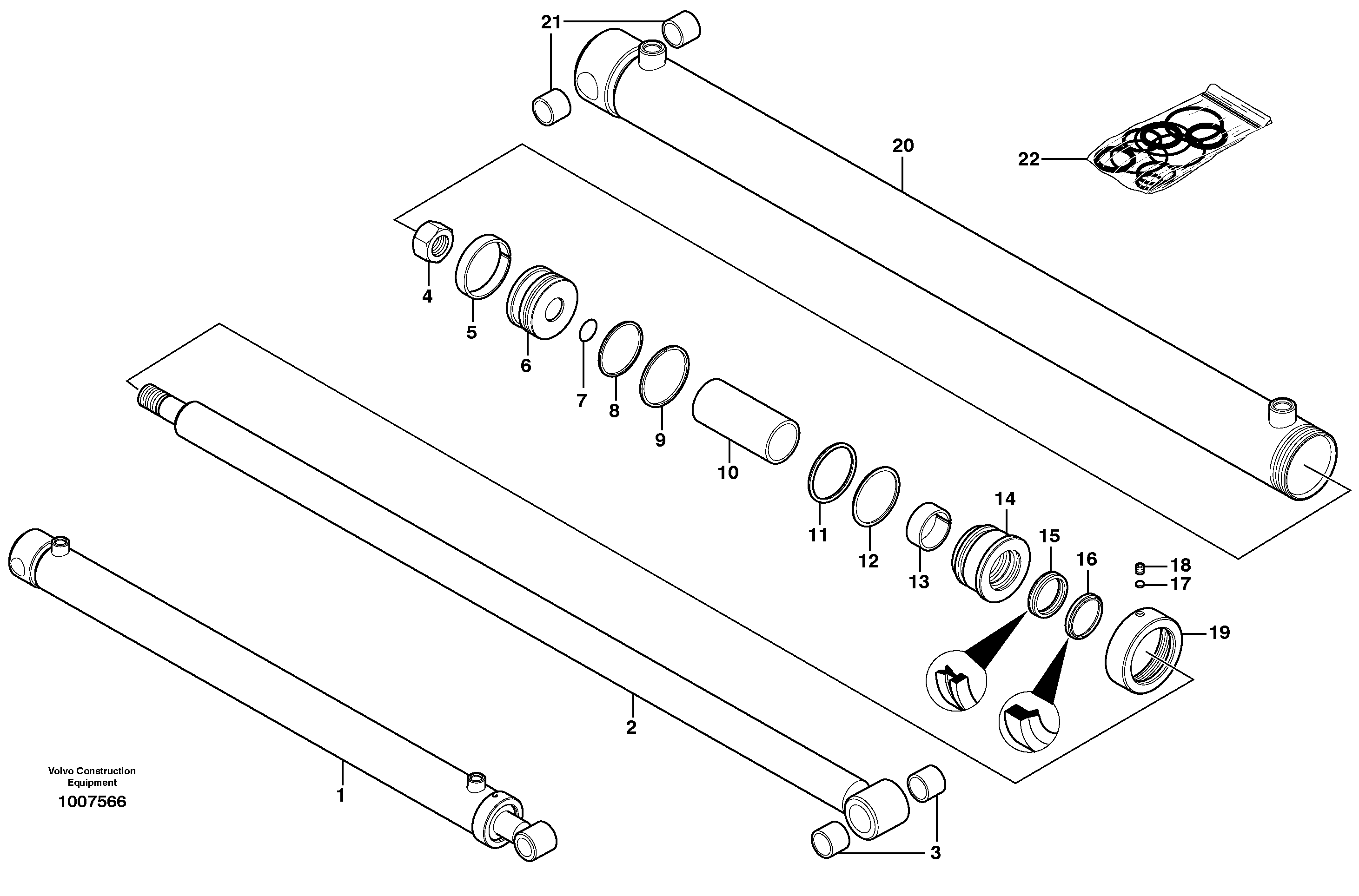Схема запчастей Volvo MC110B - 64778 Loader arm cylinder MC110B