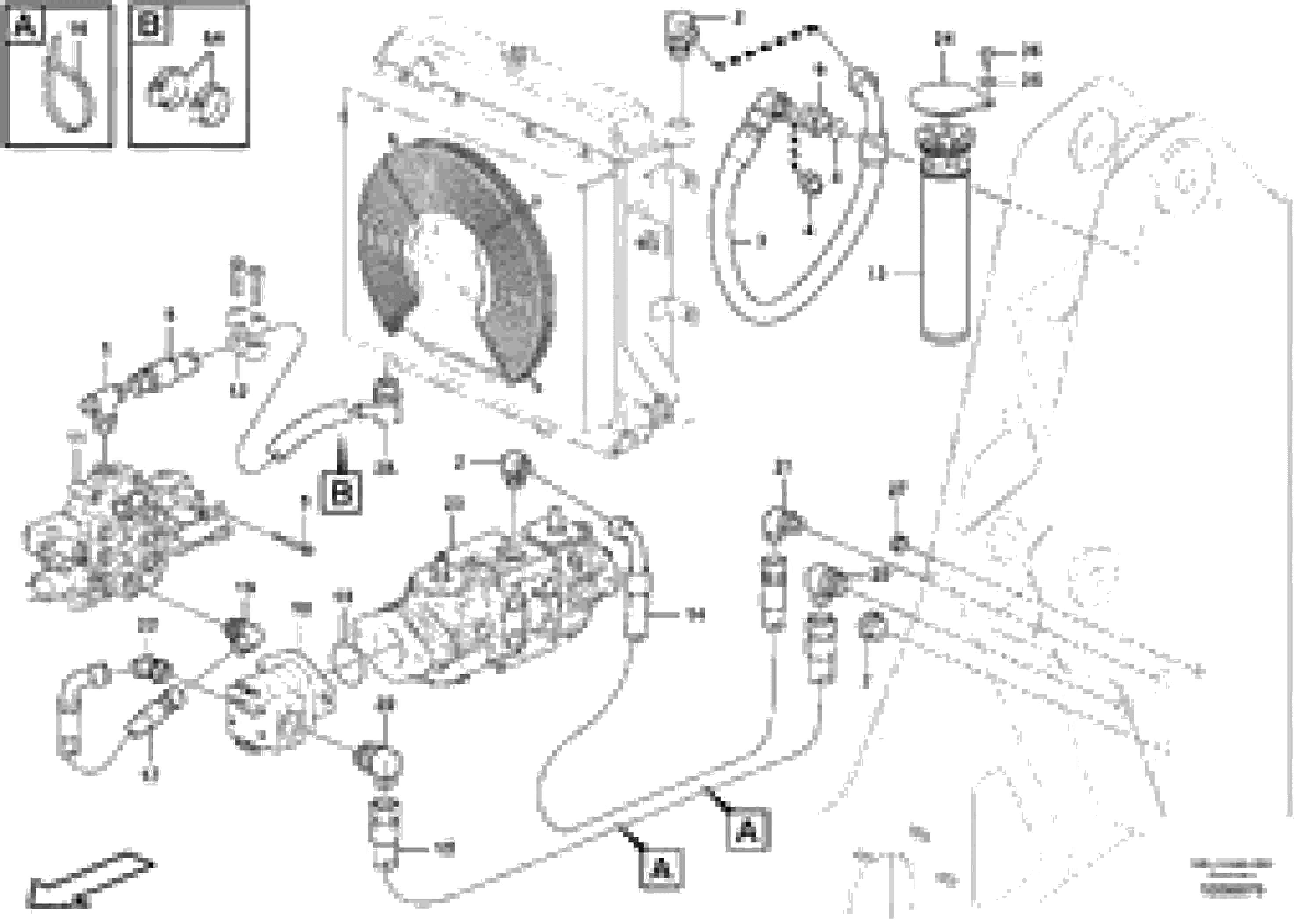 Схема запчастей Volvo MC110B - 83653 Supply/return and Cooling Circuits MC110B S/N 71000 -
