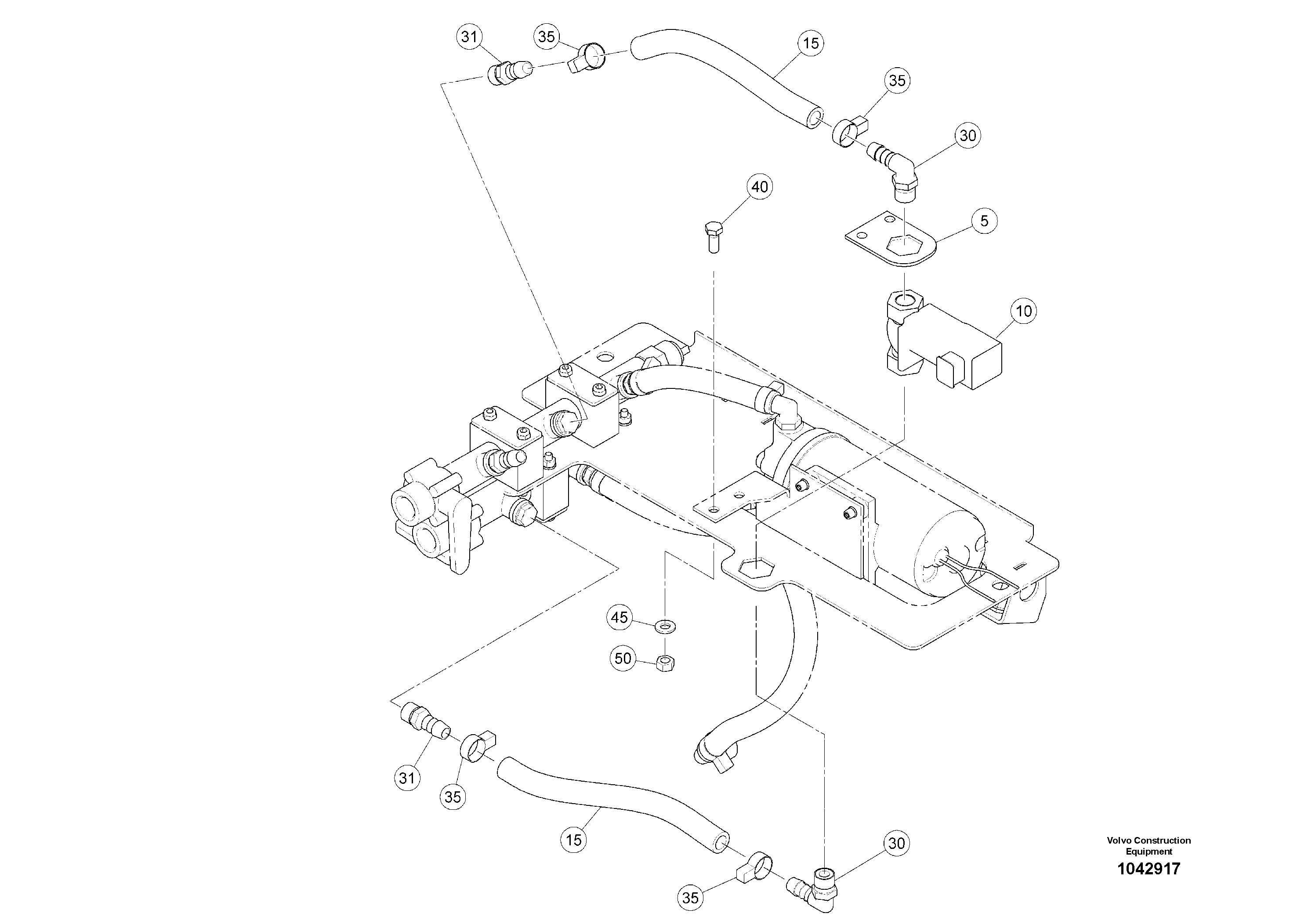 Схема запчастей Volvo MW500 S/N 20591 - - 94069 circulation valve 