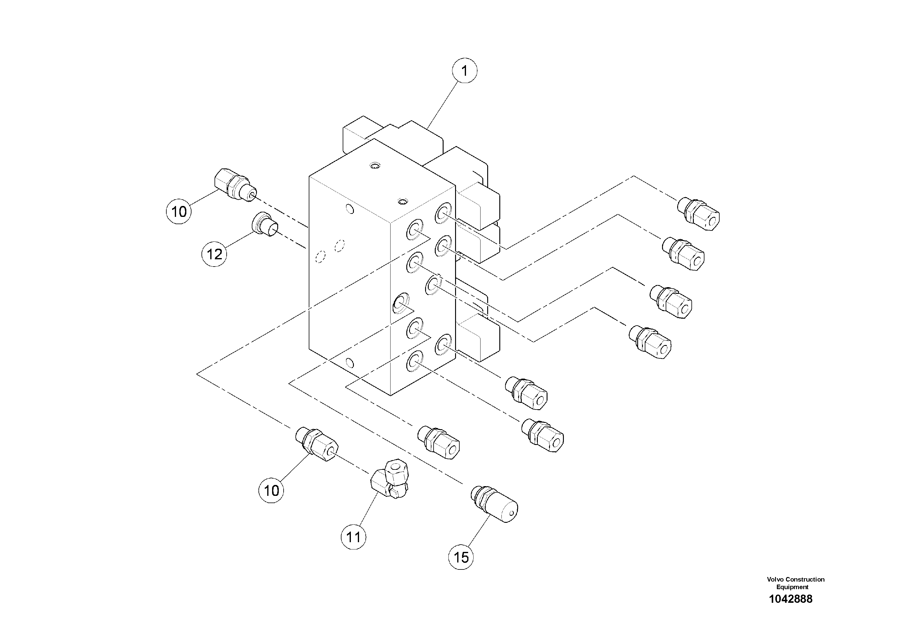 Схема запчастей Volvo MW500 S/N 20591 - - 95495 Valve Block for Side Skirt Holder 