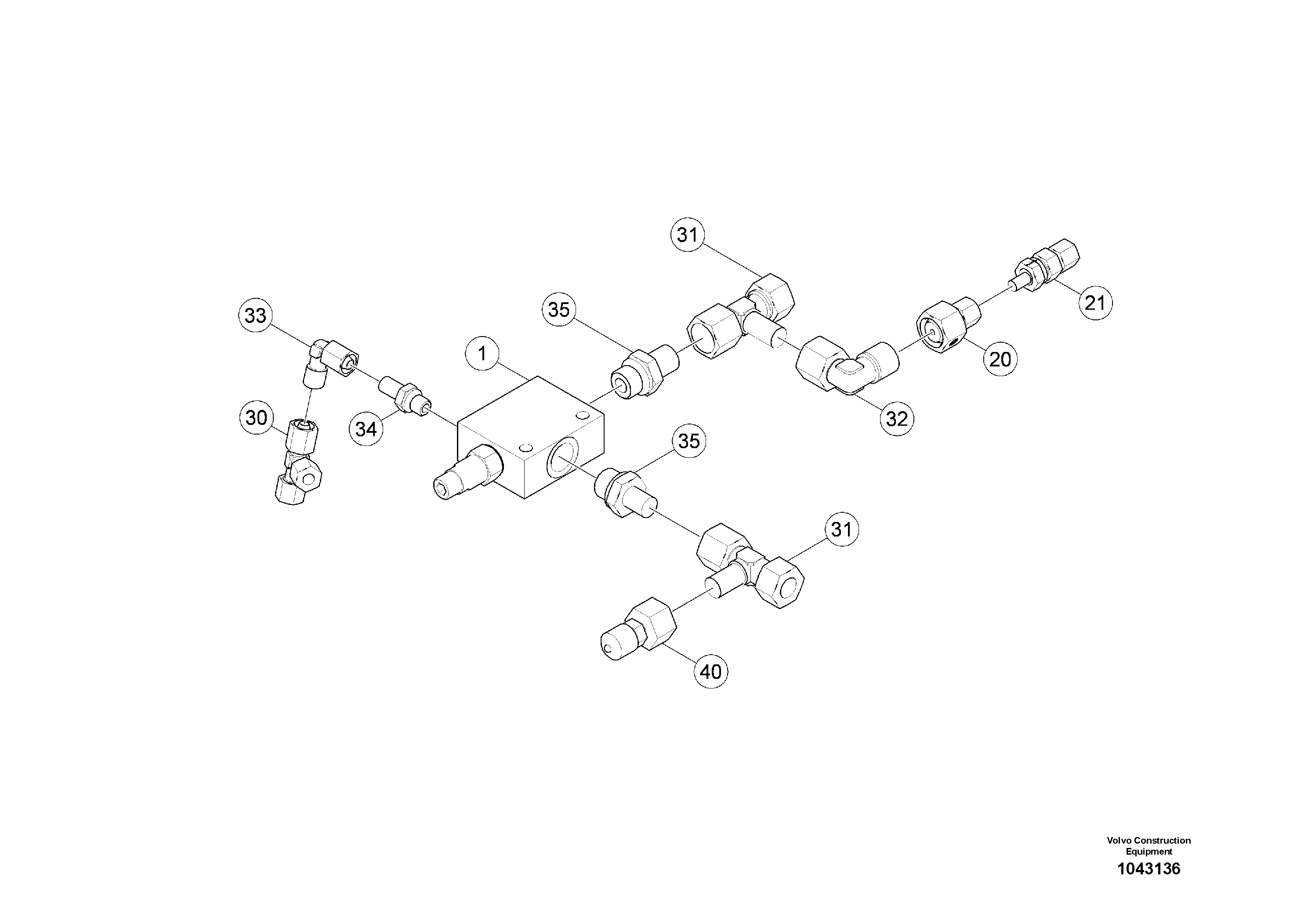 Схема запчастей Volvo MW500 S/N 20591 - - 95746 Pressure Sequence Valve 