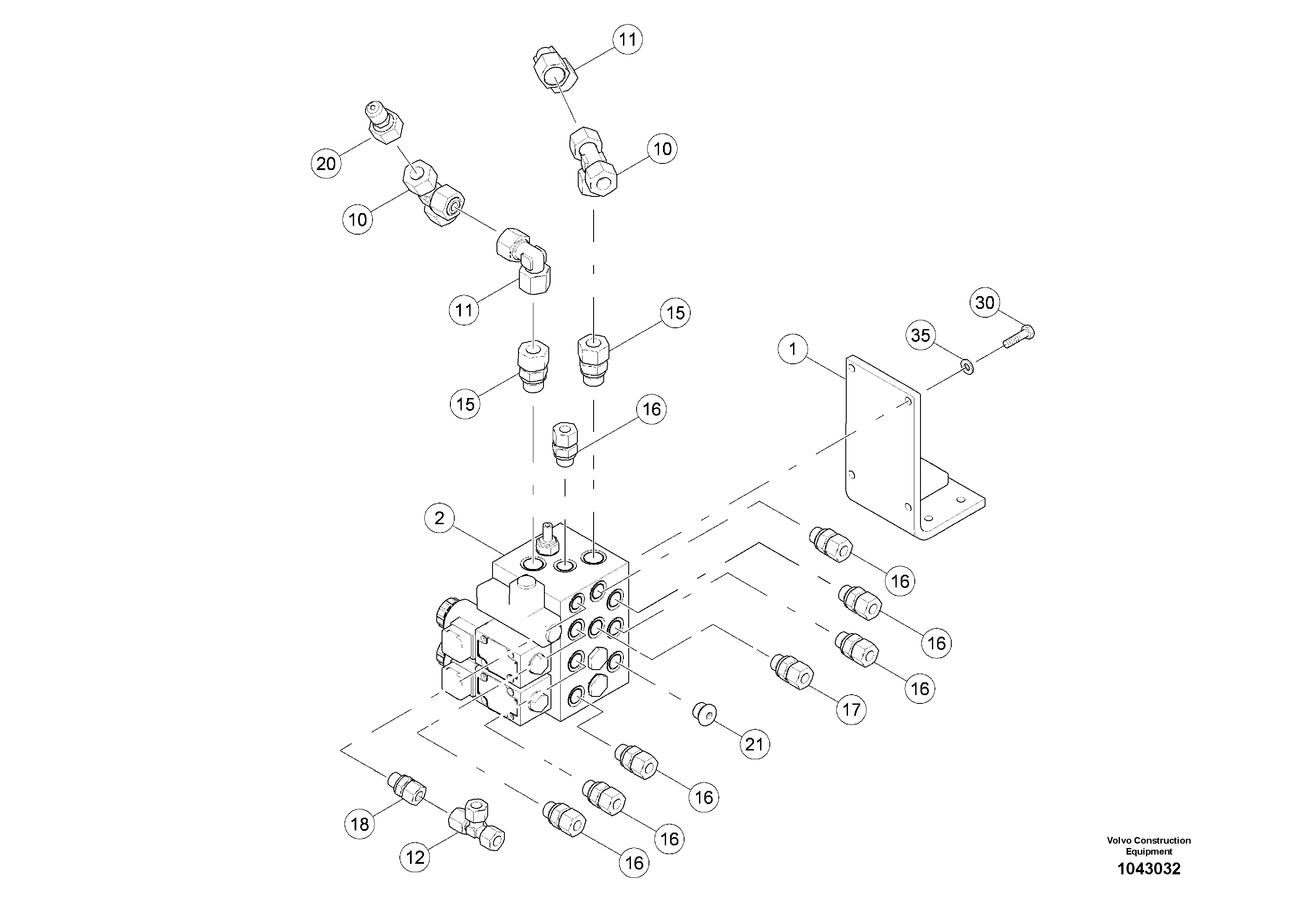 Схема запчастей Volvo MW500 S/N 20591 - - 97248 Valve Block Drive 