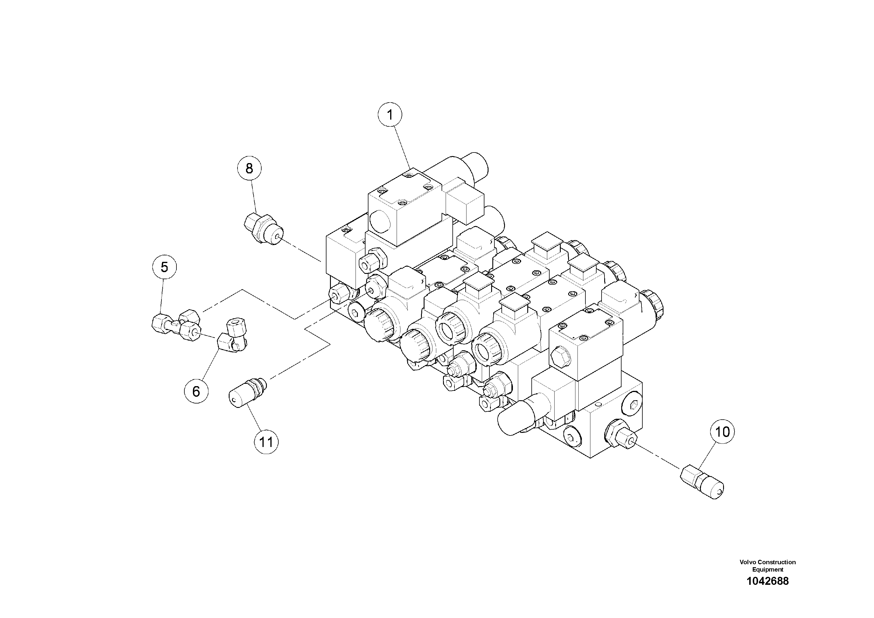 Схема запчастей Volvo MW500 S/N 20591 - - 98098 valve block wheel support 