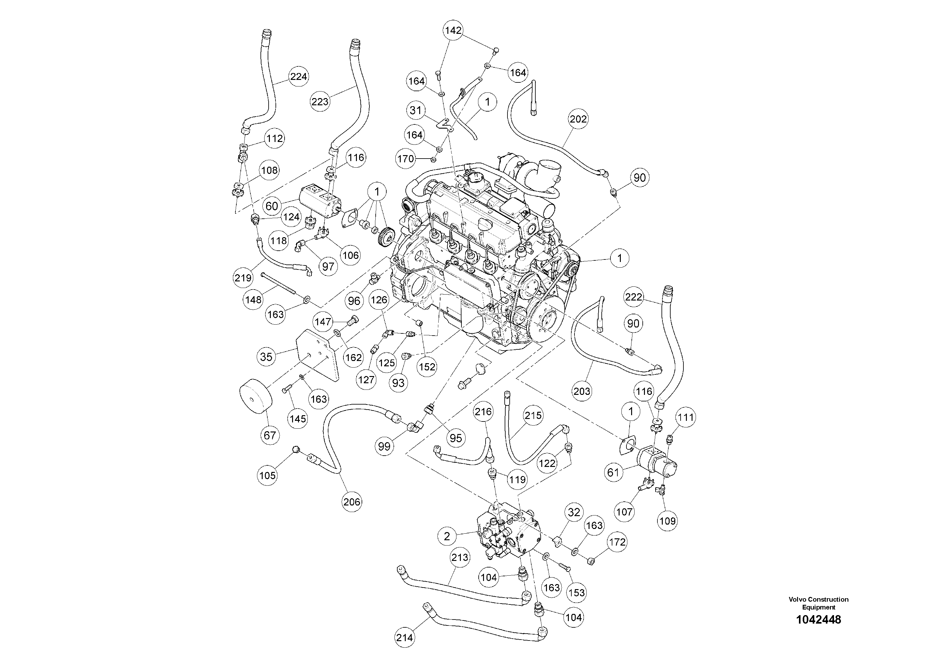 Схема запчастей Volvo MW500 S/N 20591 - - 27264 Basic Engine 