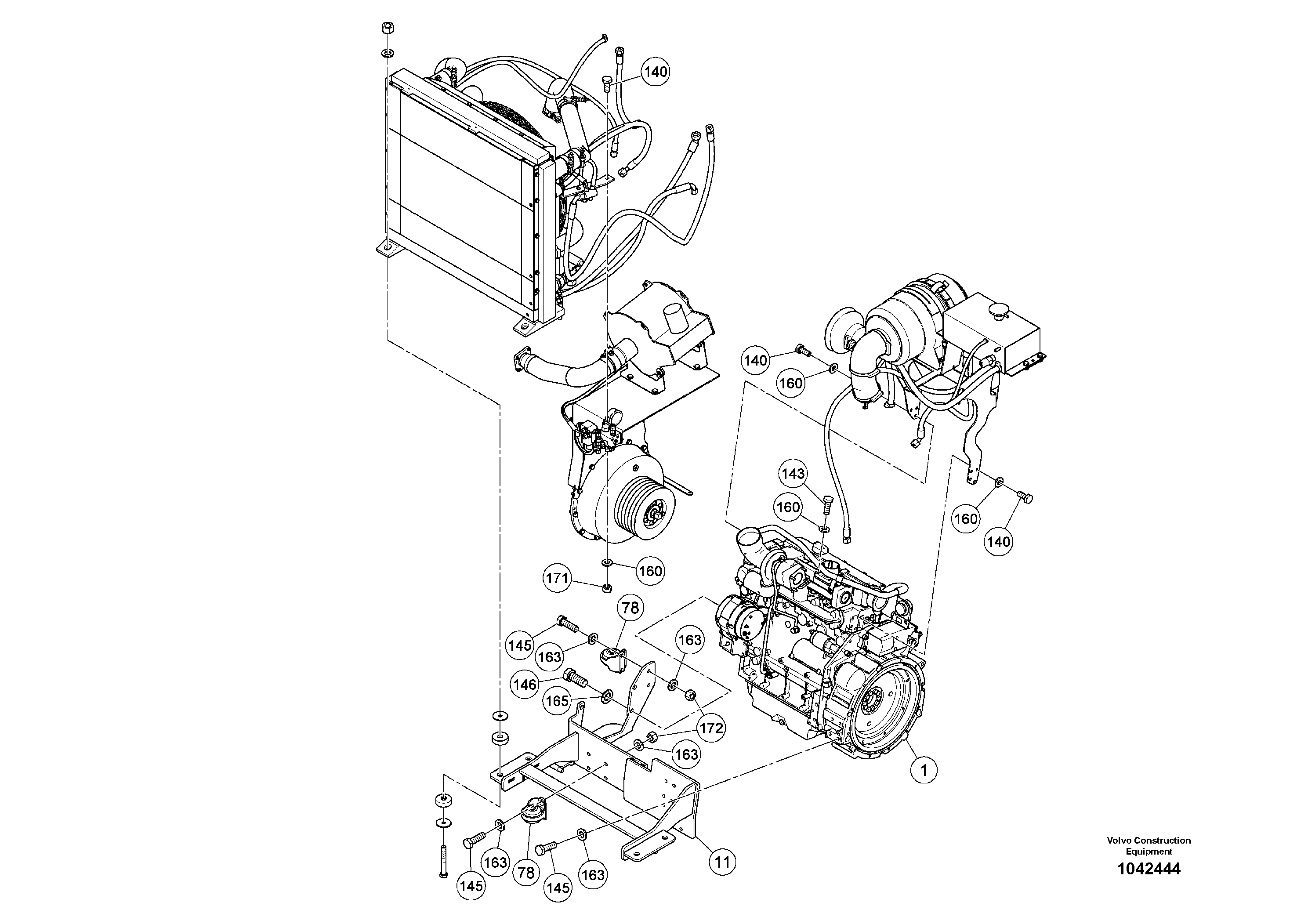 Схема запчастей Volvo MW500 S/N 20591 - - 92373 Basic Engine 