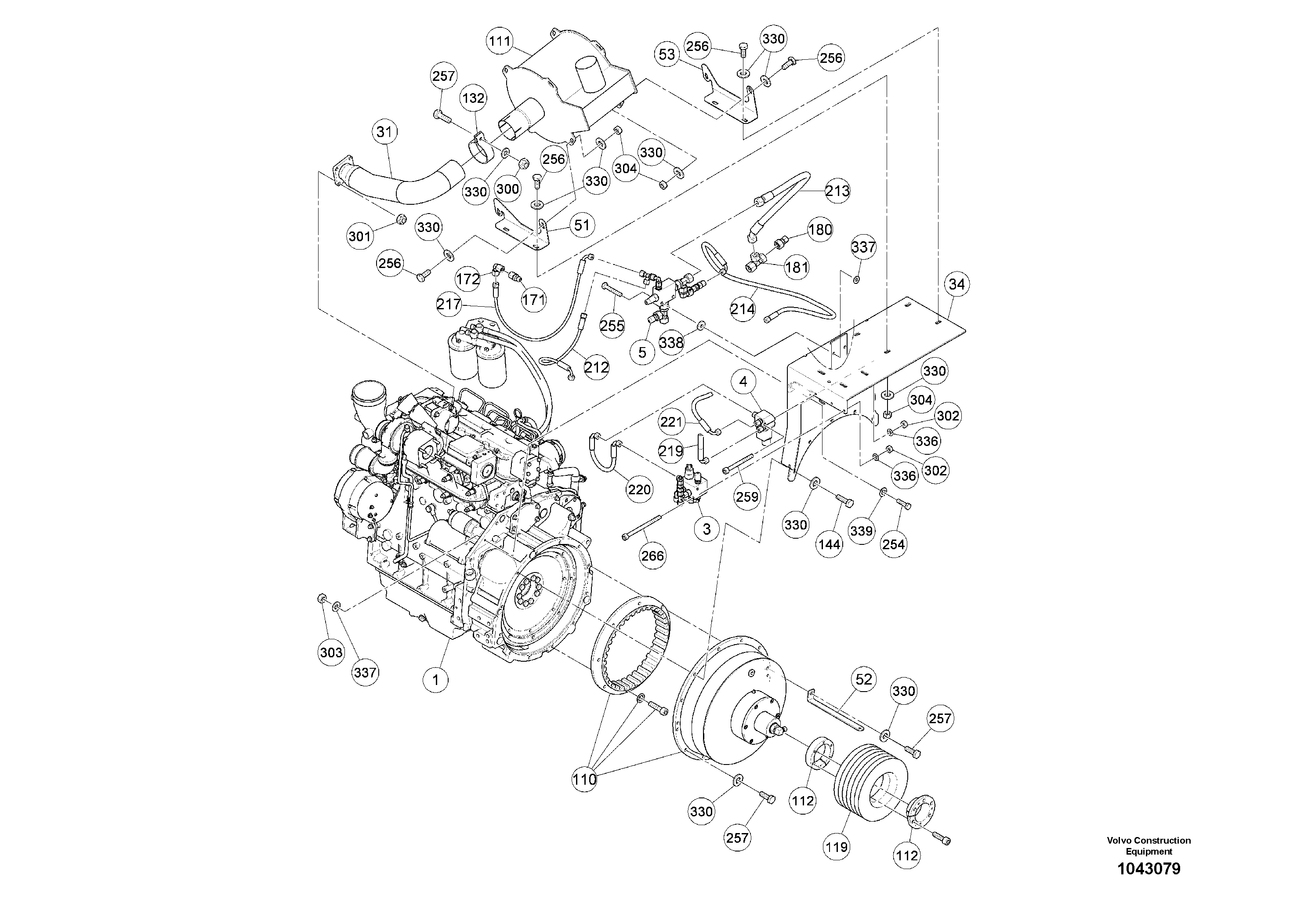 Схема запчастей Volvo MW500 S/N 20591 - - 93431 Basic Engine 