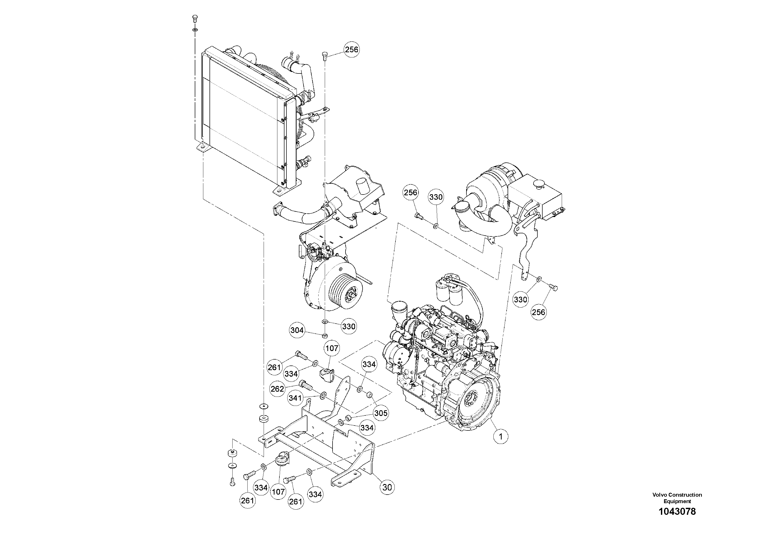 Схема запчастей Volvo MW500 S/N 20591 - - 96320 Basic Engine 