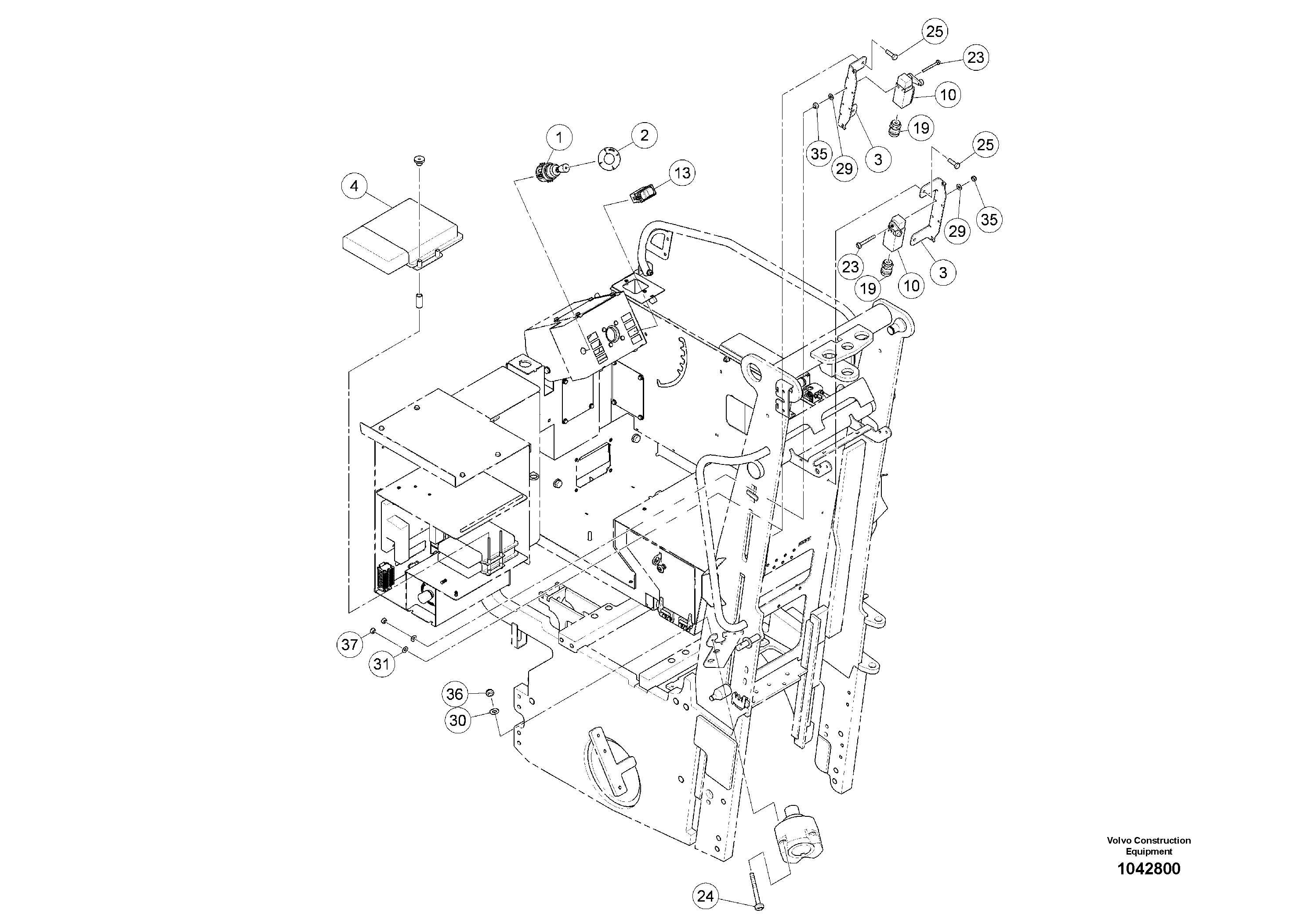 Схема запчастей Volvo MW500 S/N 20591 - - 94837 Electrics mold board 