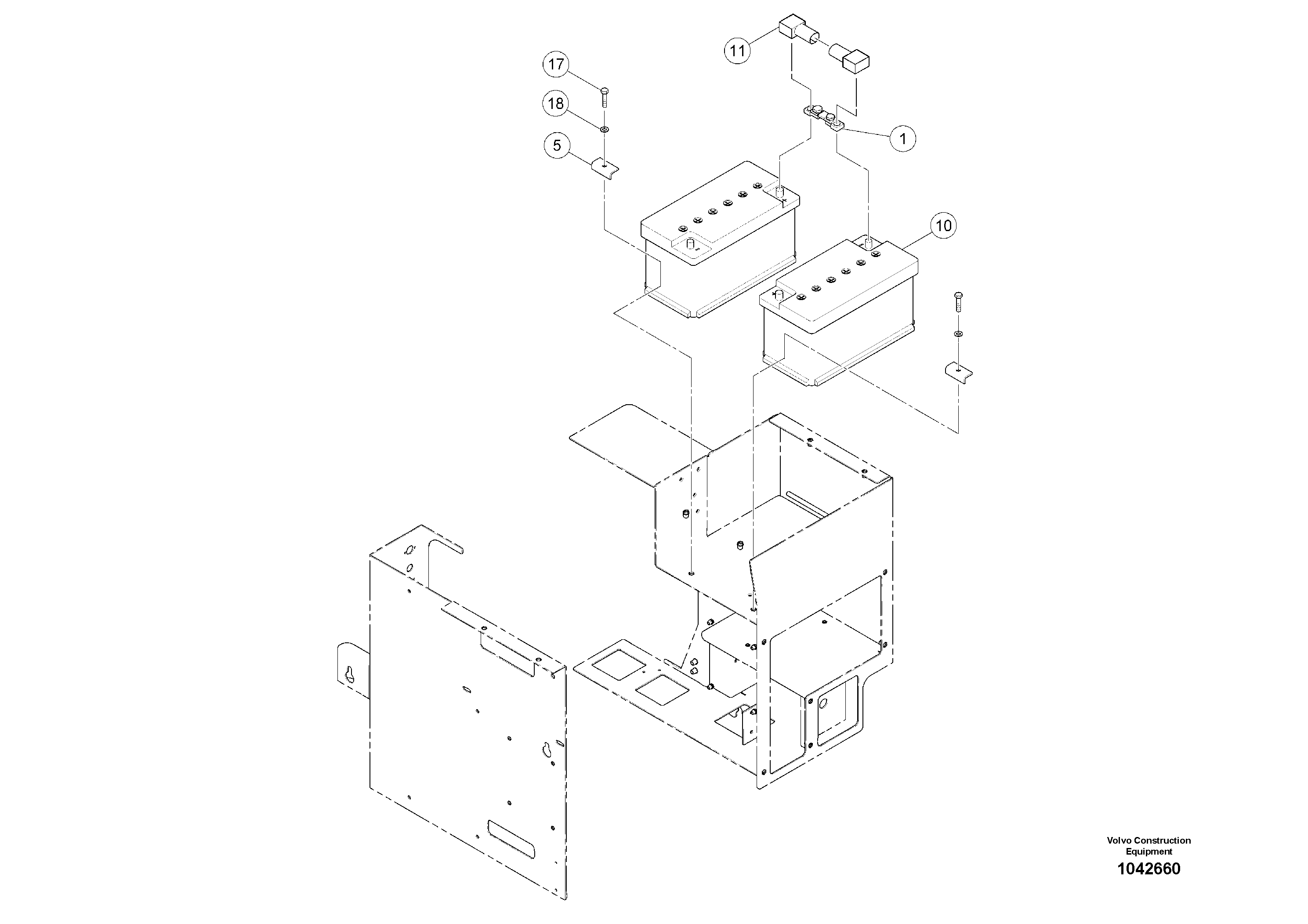 Схема запчастей Volvo MW500 S/N 20591 - - 94506 Battery unit 