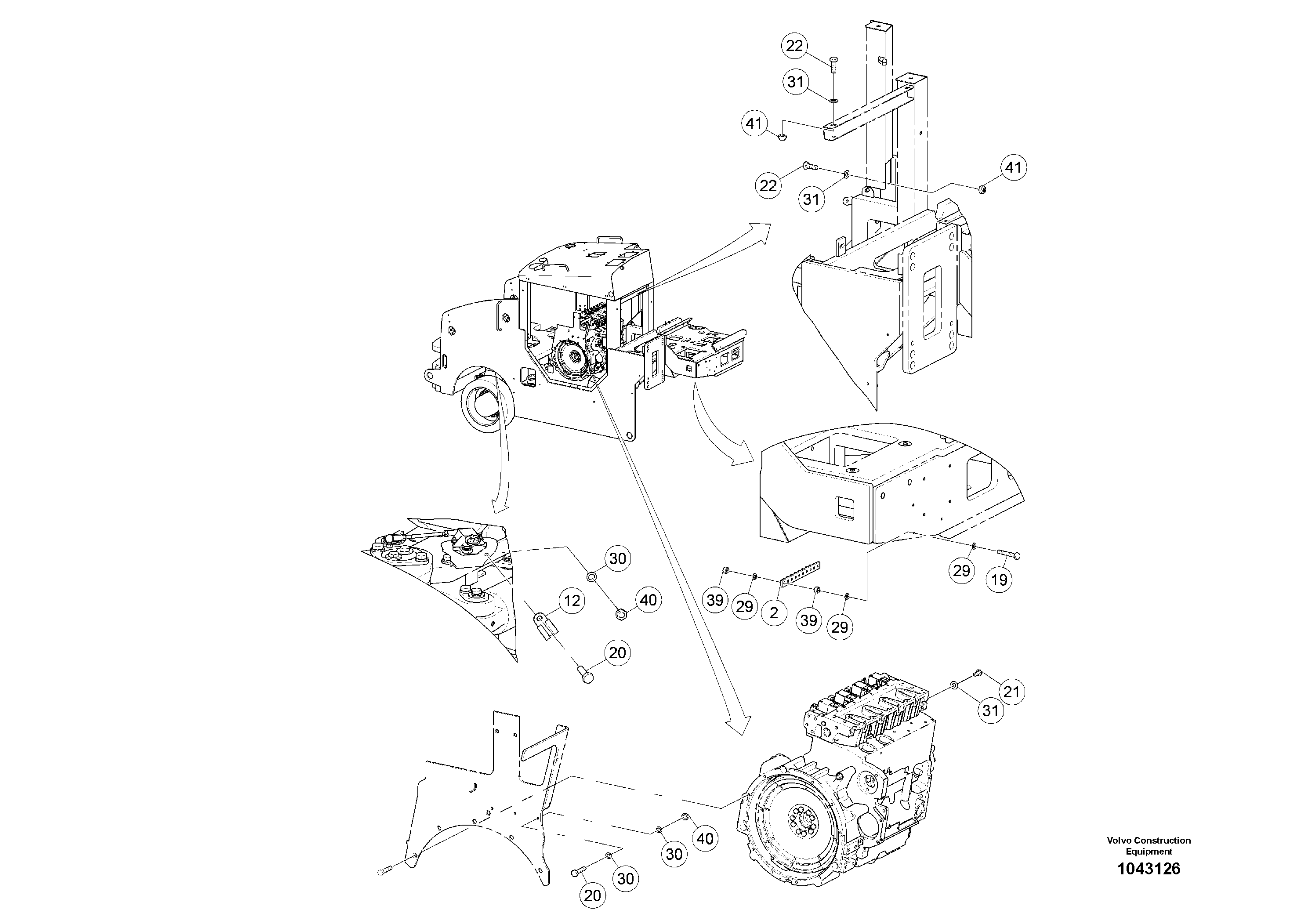 Схема запчастей Volvo MW500 S/N 20591 - - 87675 mounting clamps 
