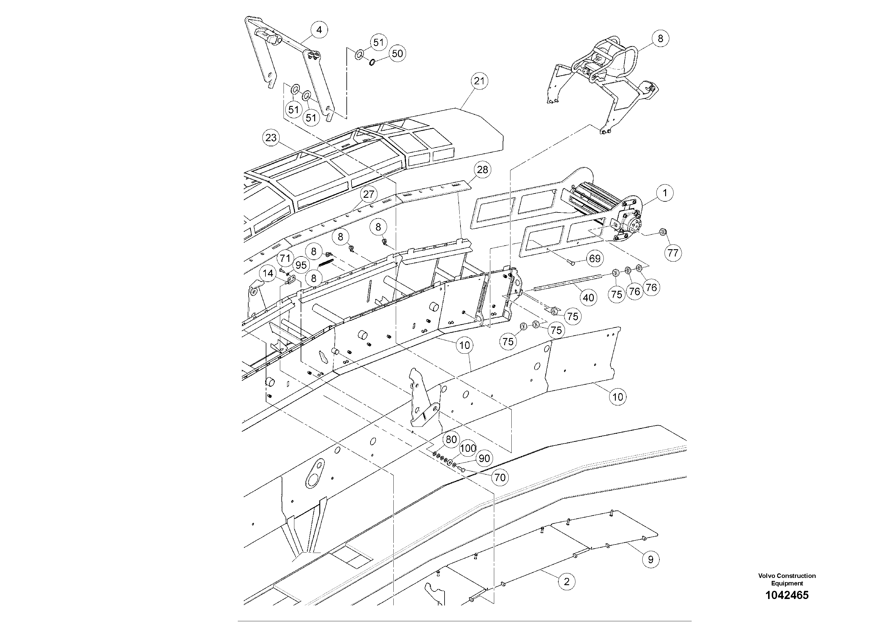 Схема запчастей Volvo MW500 S/N 20591 - - 92166 Conveyor 