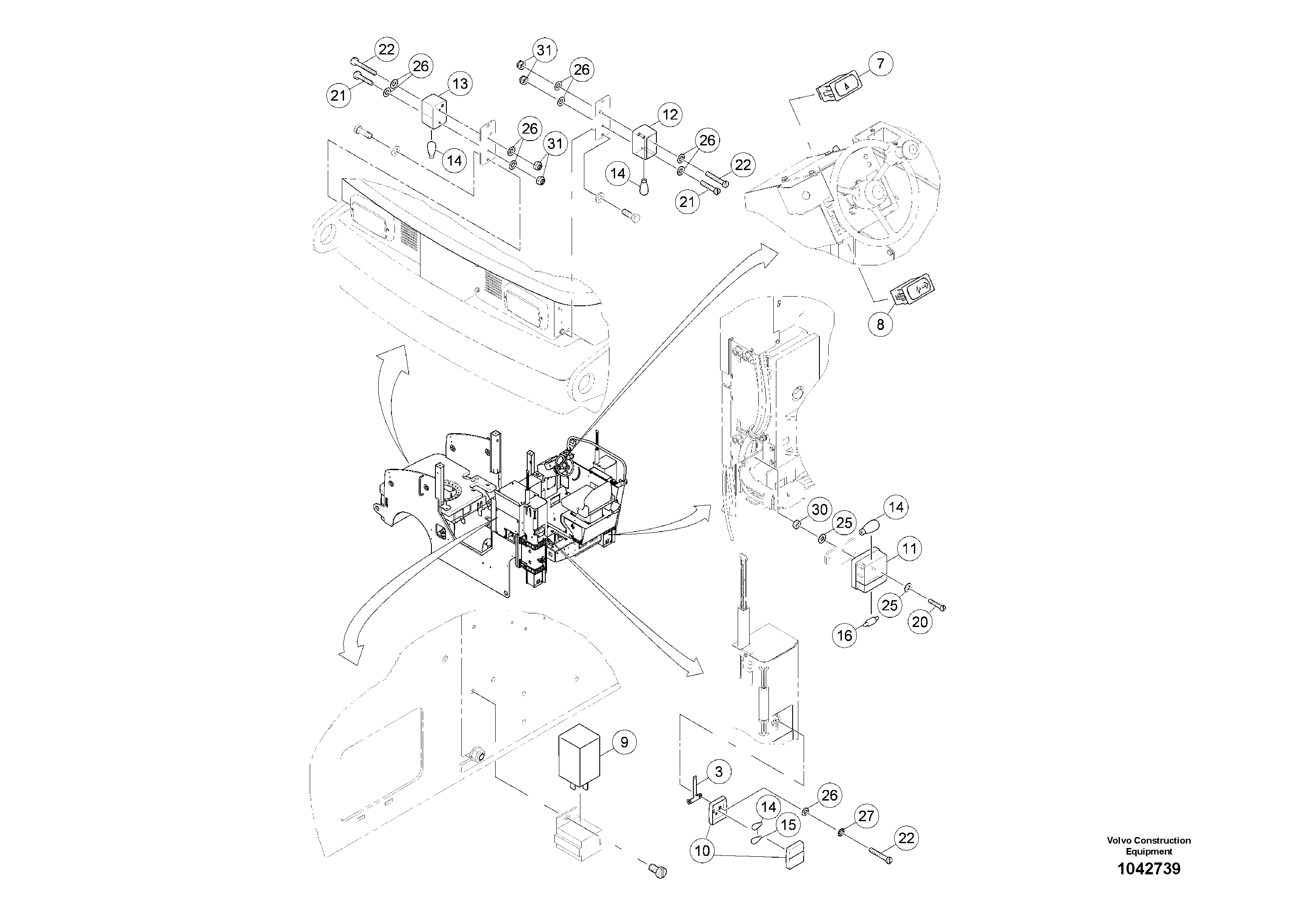 Схема запчастей Volvo MW500 S/N 20591 - - 95047 Public traffic lights for machine 