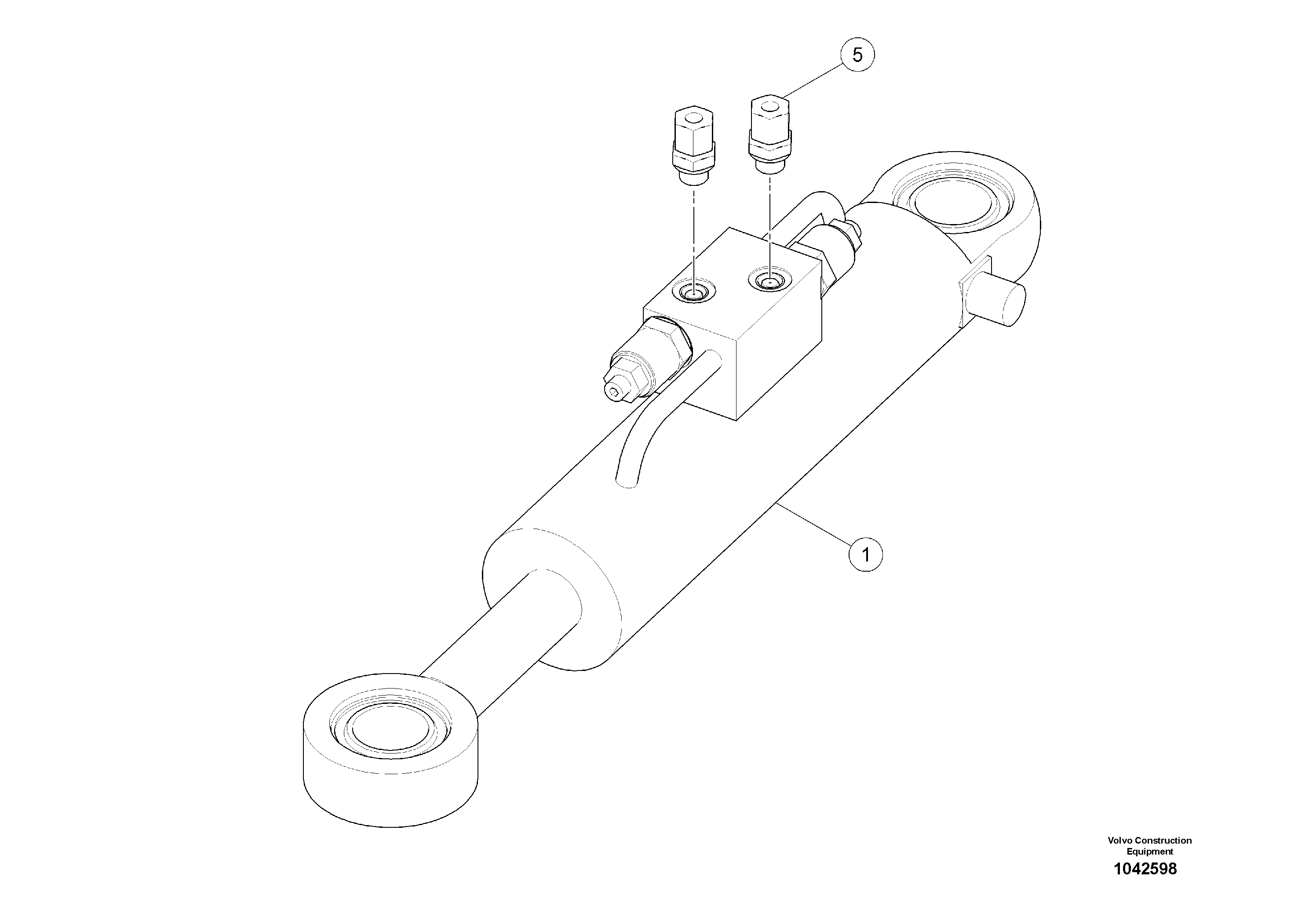 Схема запчастей Volvo MW500 S/N 20591 - - 93045 Cylinder for conveyor swivelling 