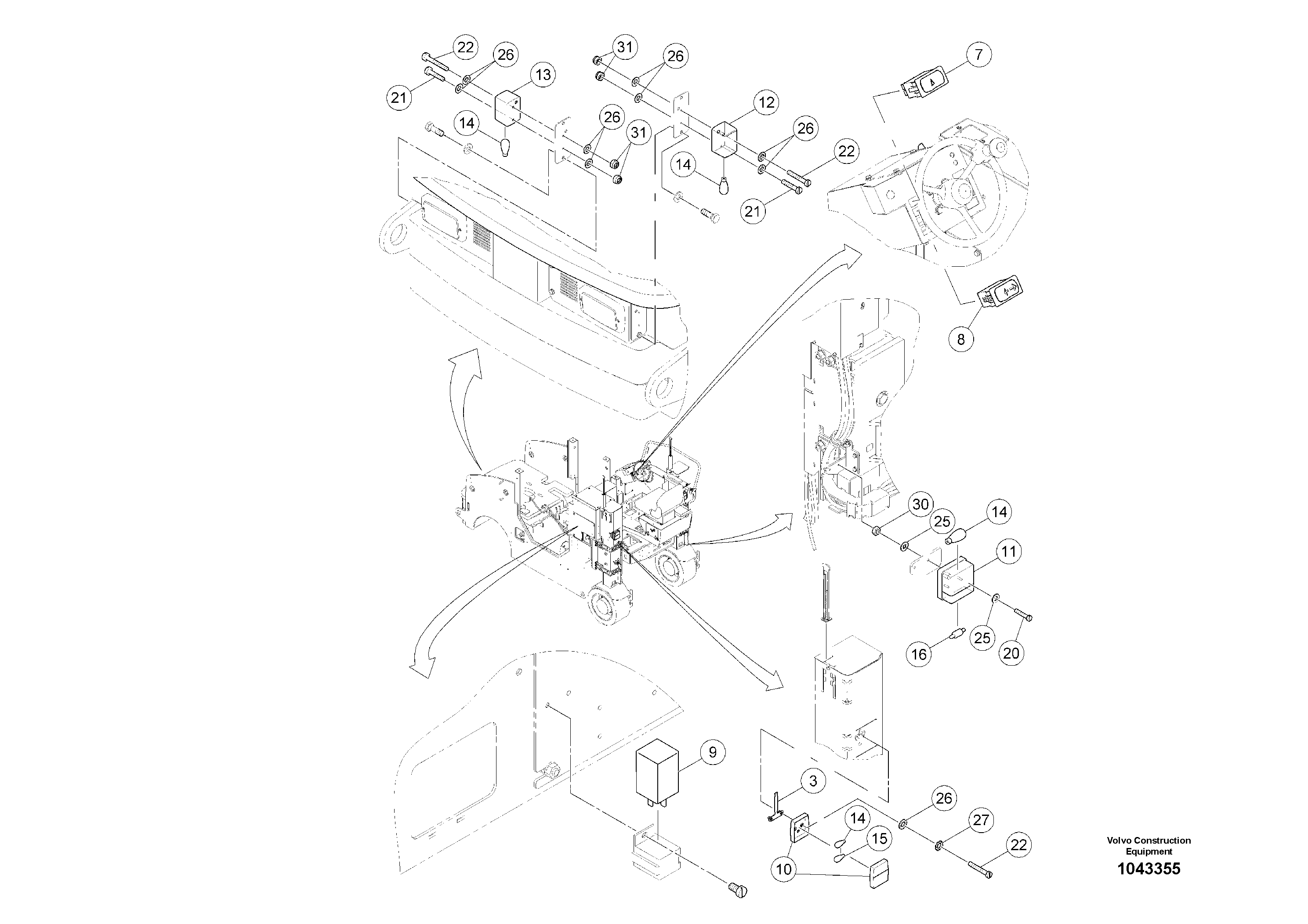 Схема запчастей Volvo MW500 S/N 20591 - - 95916 public traffic lights 