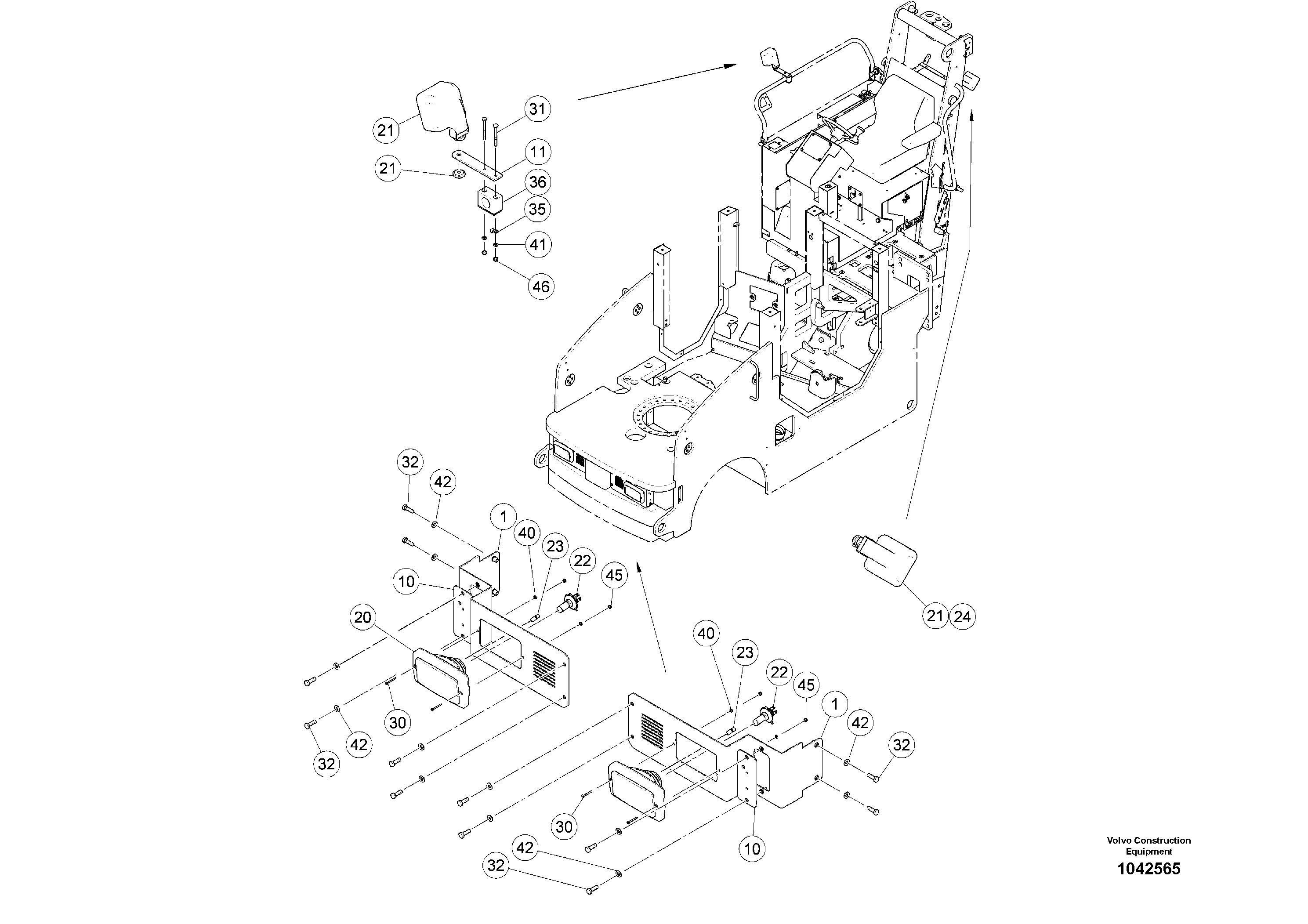 Схема запчастей Volvo MW500 S/N 20591 - - 98146 Lights 