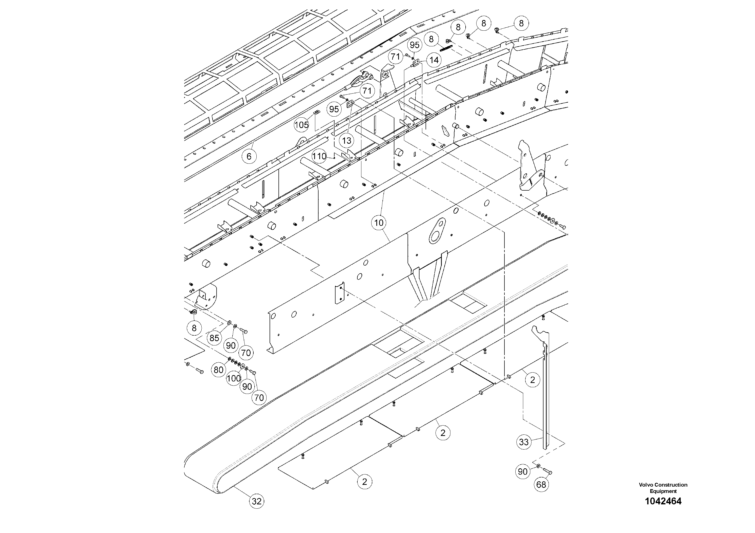 Схема запчастей Volvo MW500 S/N 20591 - - 93870 Conveyor 