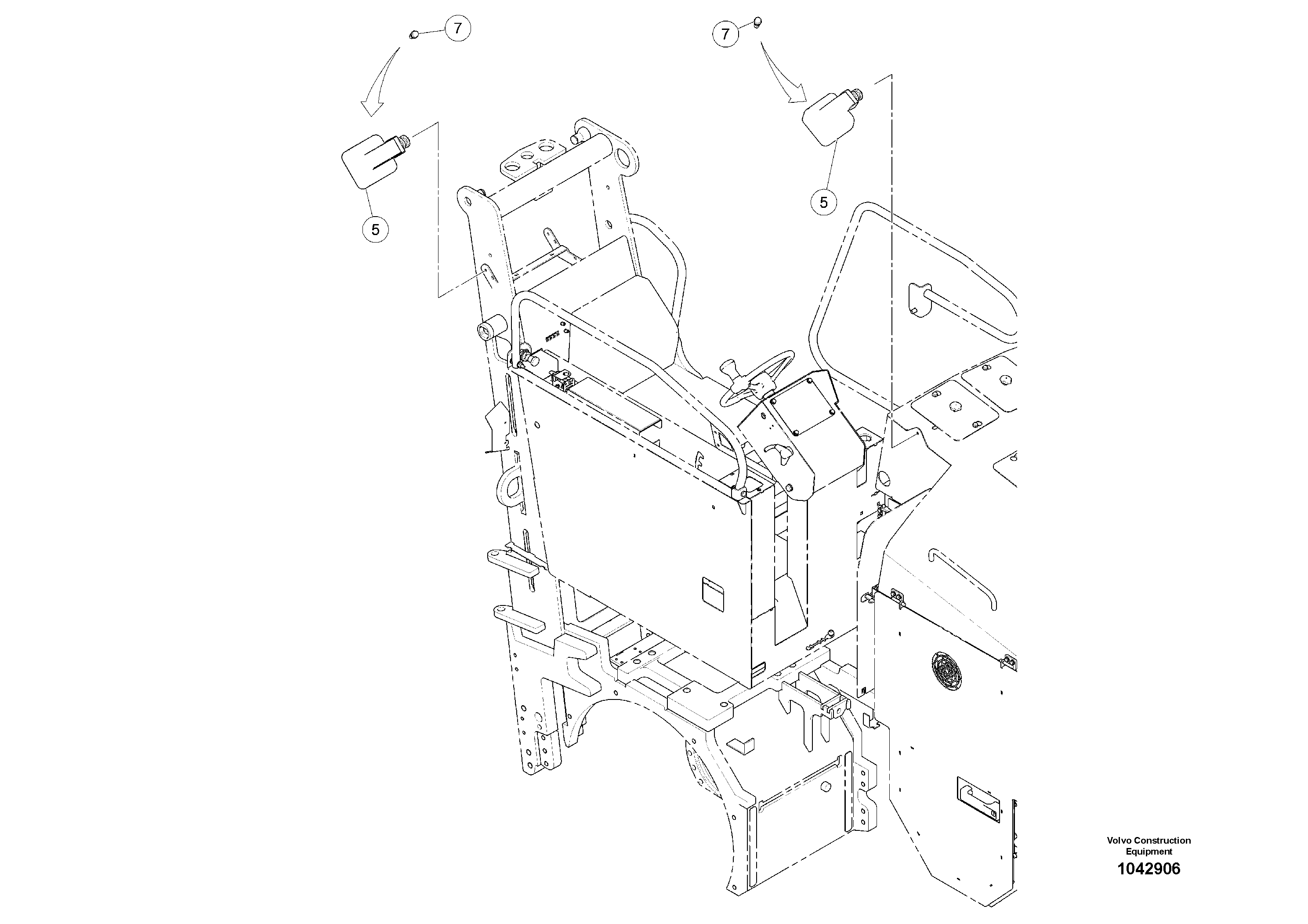 Схема запчастей Volvo MW500 S/N 20591 - - 98182 Addition. work lights 