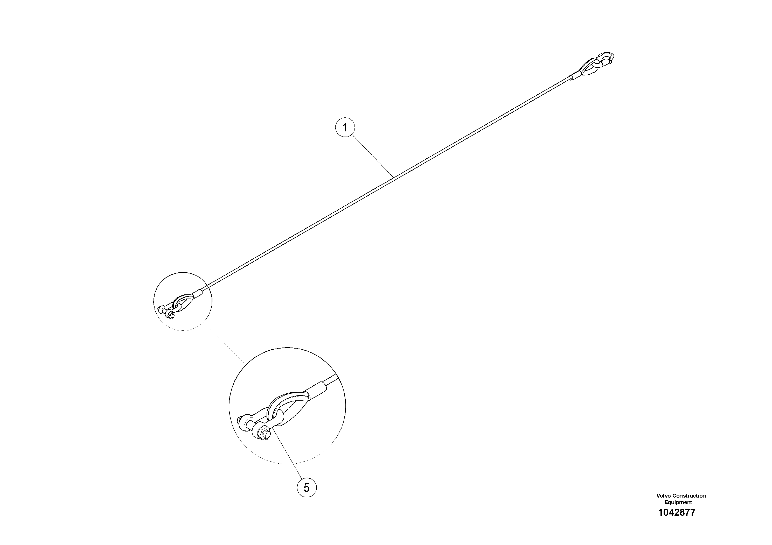 Схема запчастей Volvo MW500 S/N 20591 - - 93912 Safety Cable 