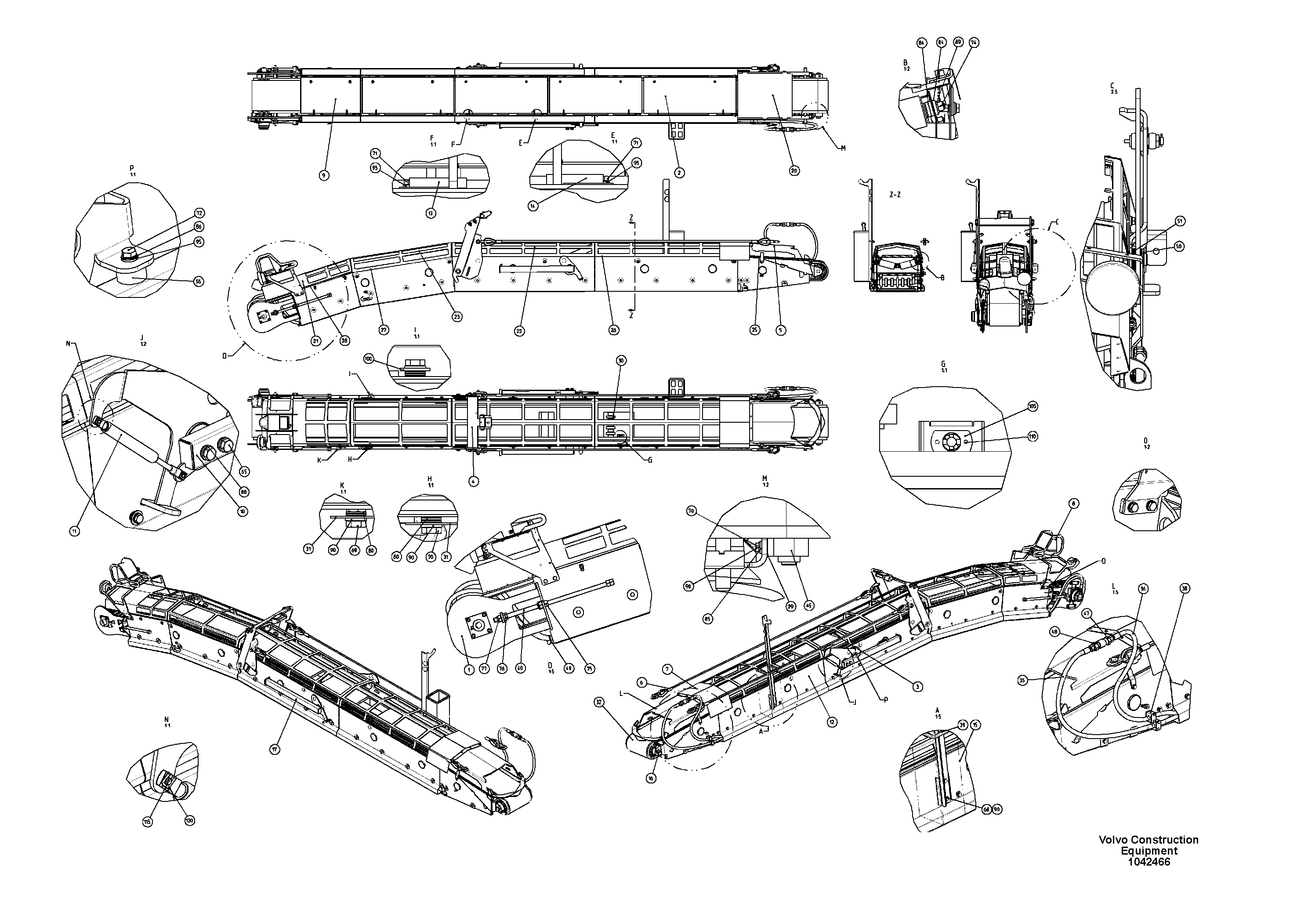 Схема запчастей Volvo MW500 S/N 20591 - - 94093 Conveyor 