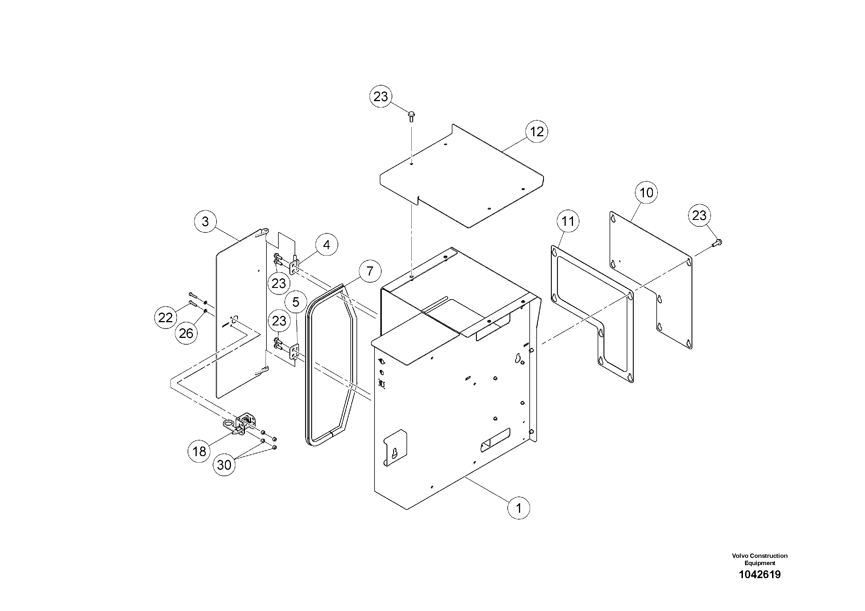 Схема запчастей Volvo MW500 S/N 20591 - - 96303 Switch cabinet 