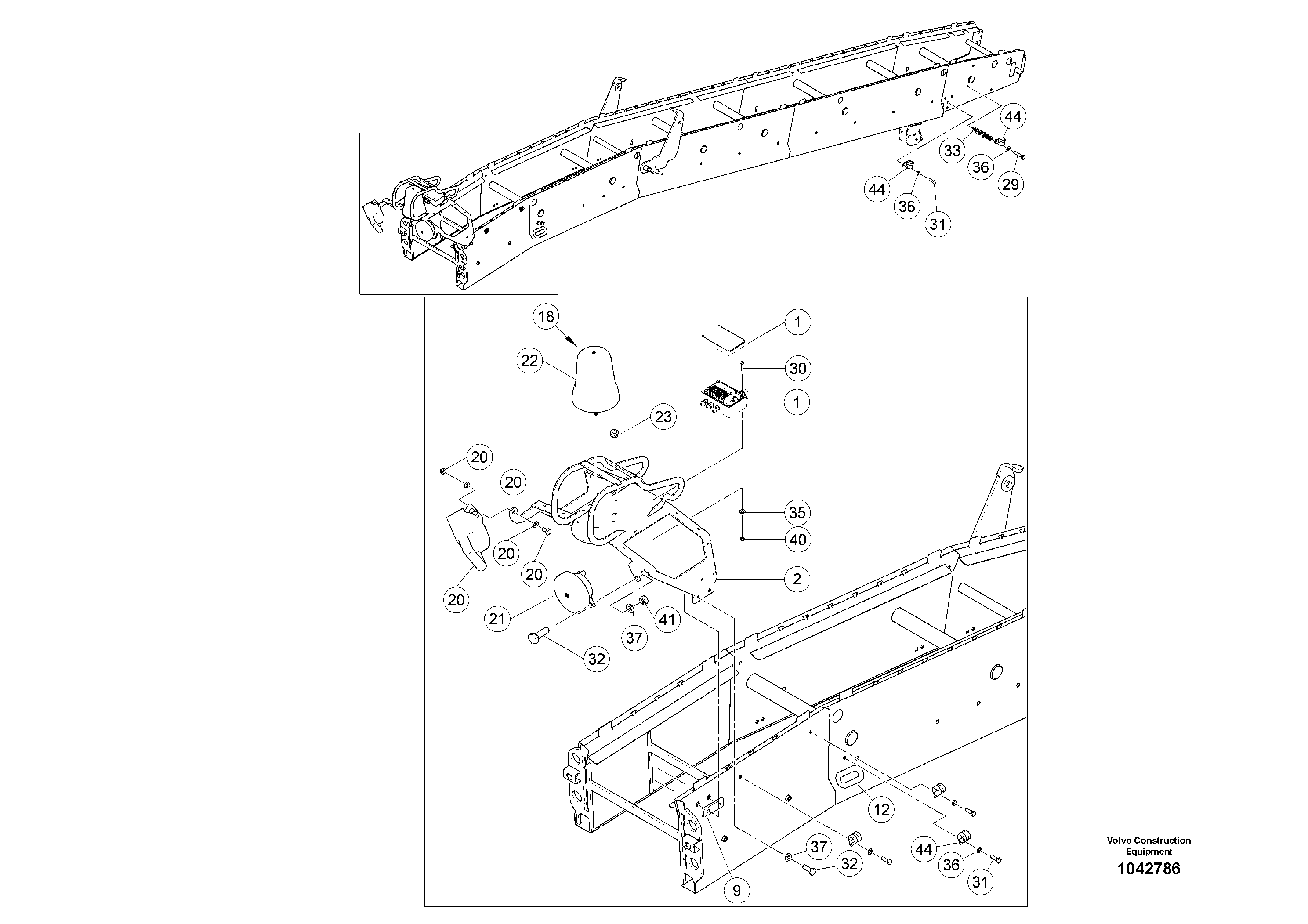 Схема запчастей Volvo MW500 S/N 20591 - - 95534 Electrics conveyor 