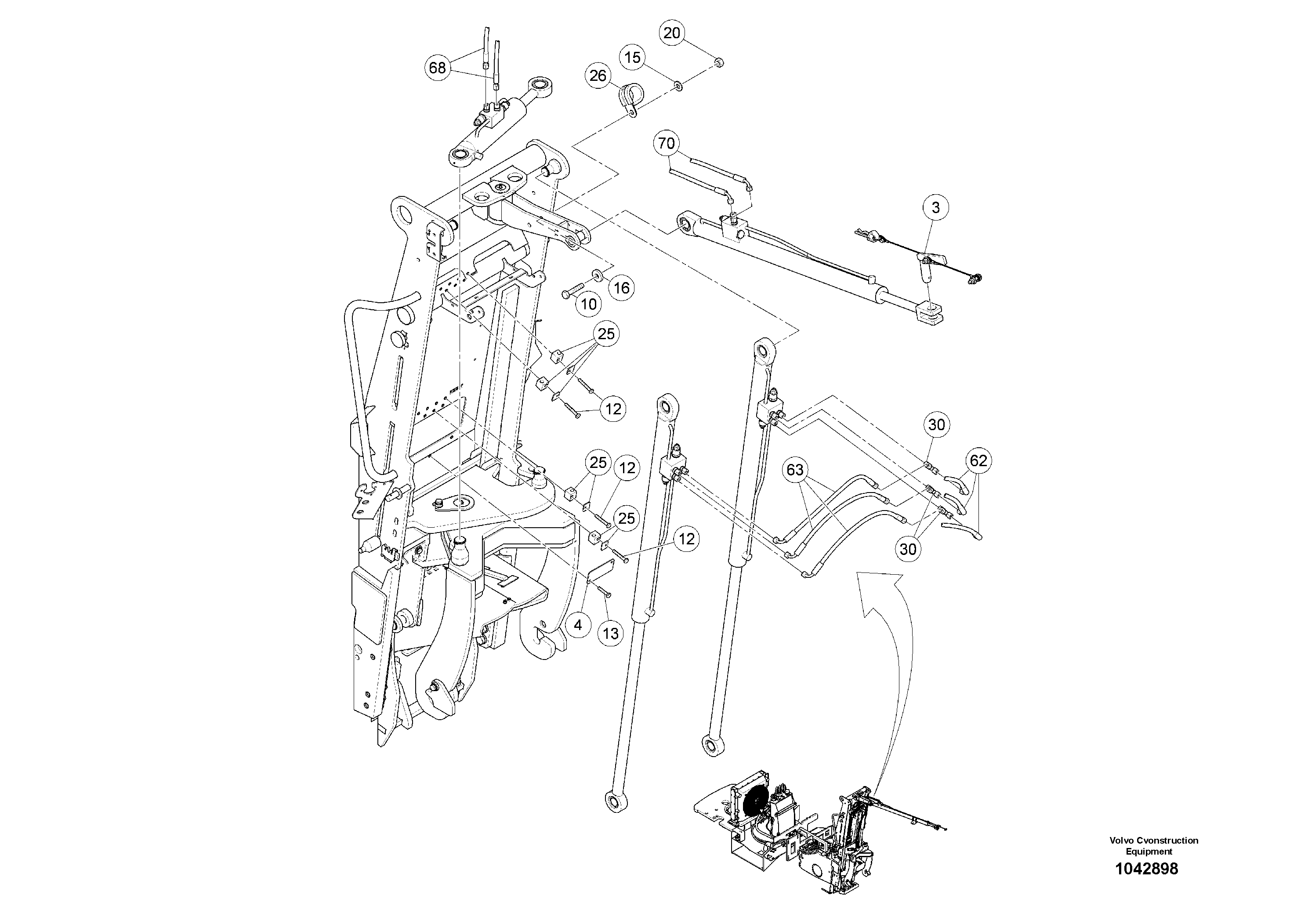 Схема запчастей Volvo MW500 S/N 20591 - - 95905 Hydraulic Conveyor 