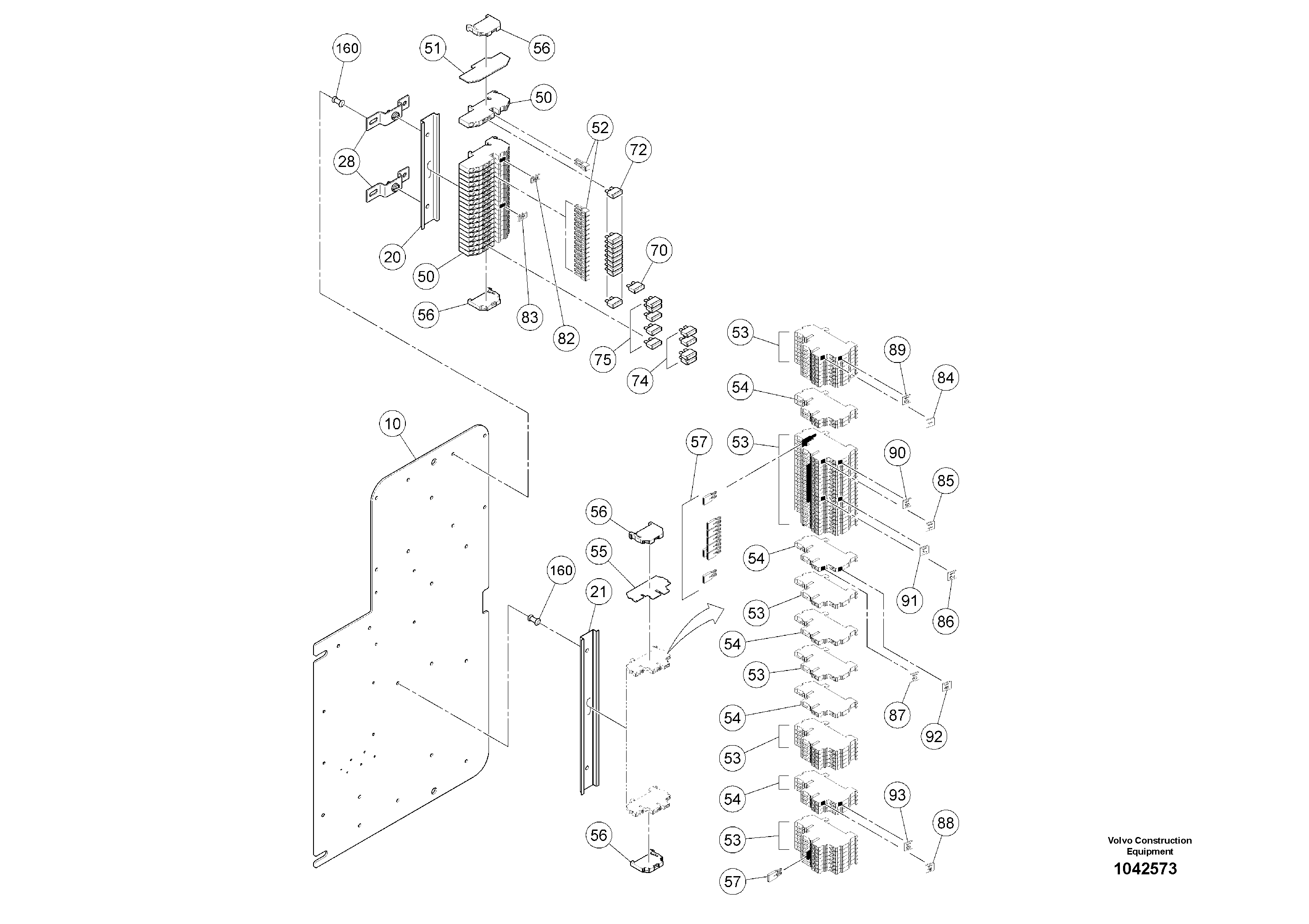 Схема запчастей Volvo MW500 S/N 20591 - - 92178 main distributor 