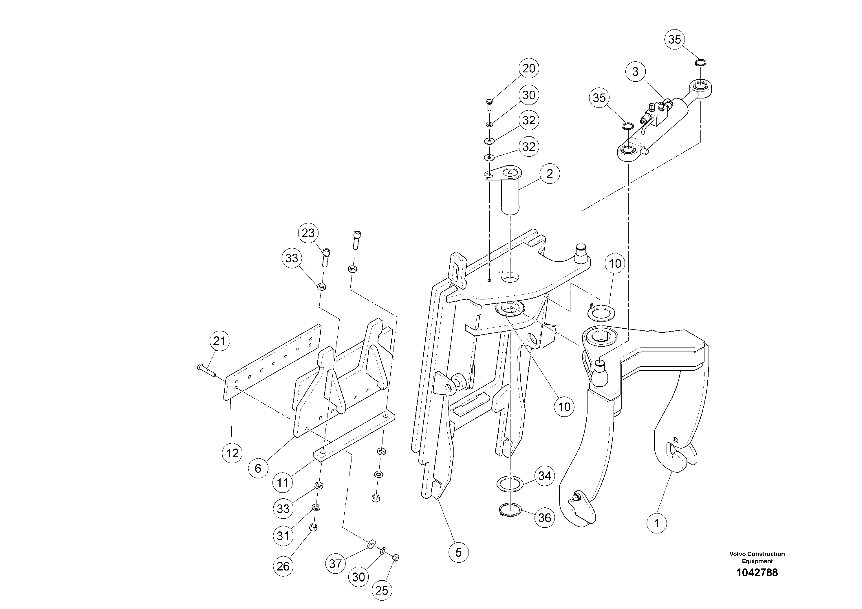 Схема запчастей Volvo MW500 S/N 20591 - - 97246 Push Plate 