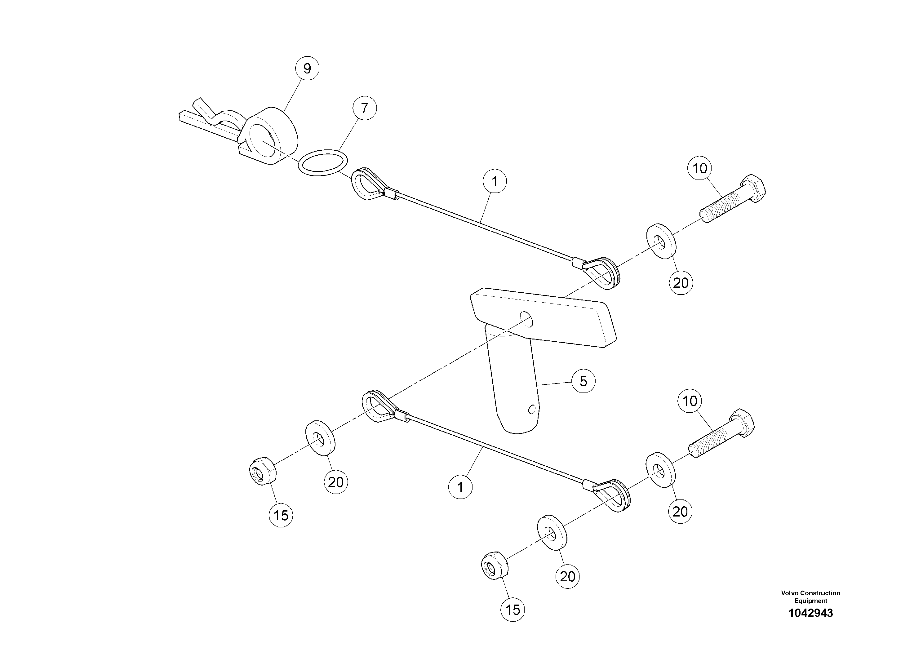 Схема запчастей Volvo MW500 S/N 20591 - - 98450 Палец 